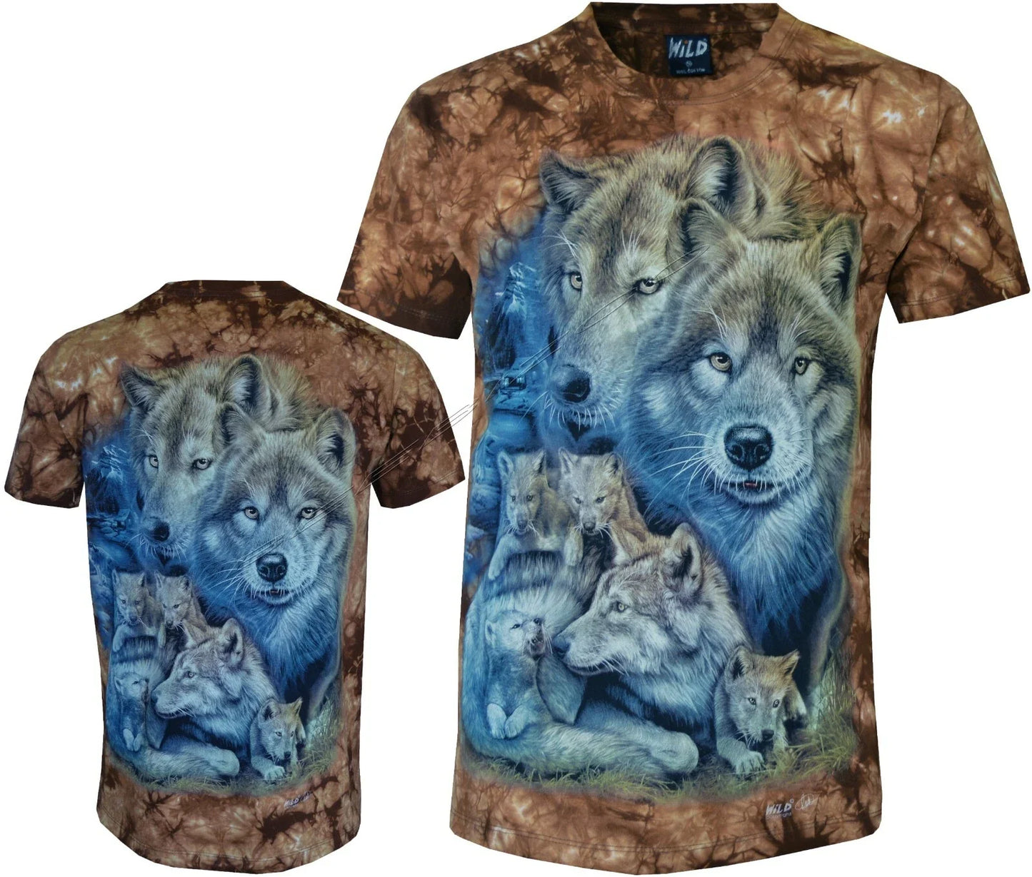 Wolves & Cute Pups Cabin Mountain Glow in Dark Wolf Pack Tie Dye T-Shirt by Wild Unisex T-shirt, Sweatshirt, Hoodie, Long Sleeve Tee - T-Shirt, Sweatshirt, Hoodie