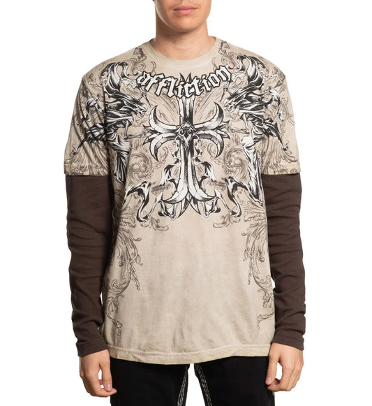 Affliction Men's Long Sleeve T-shirt Jump 2Fer Unisex T-shirt, Sweatshirt, Hoodie, Long Sleeve Tee - T-Shirt, Sweatshirt, Hoodie