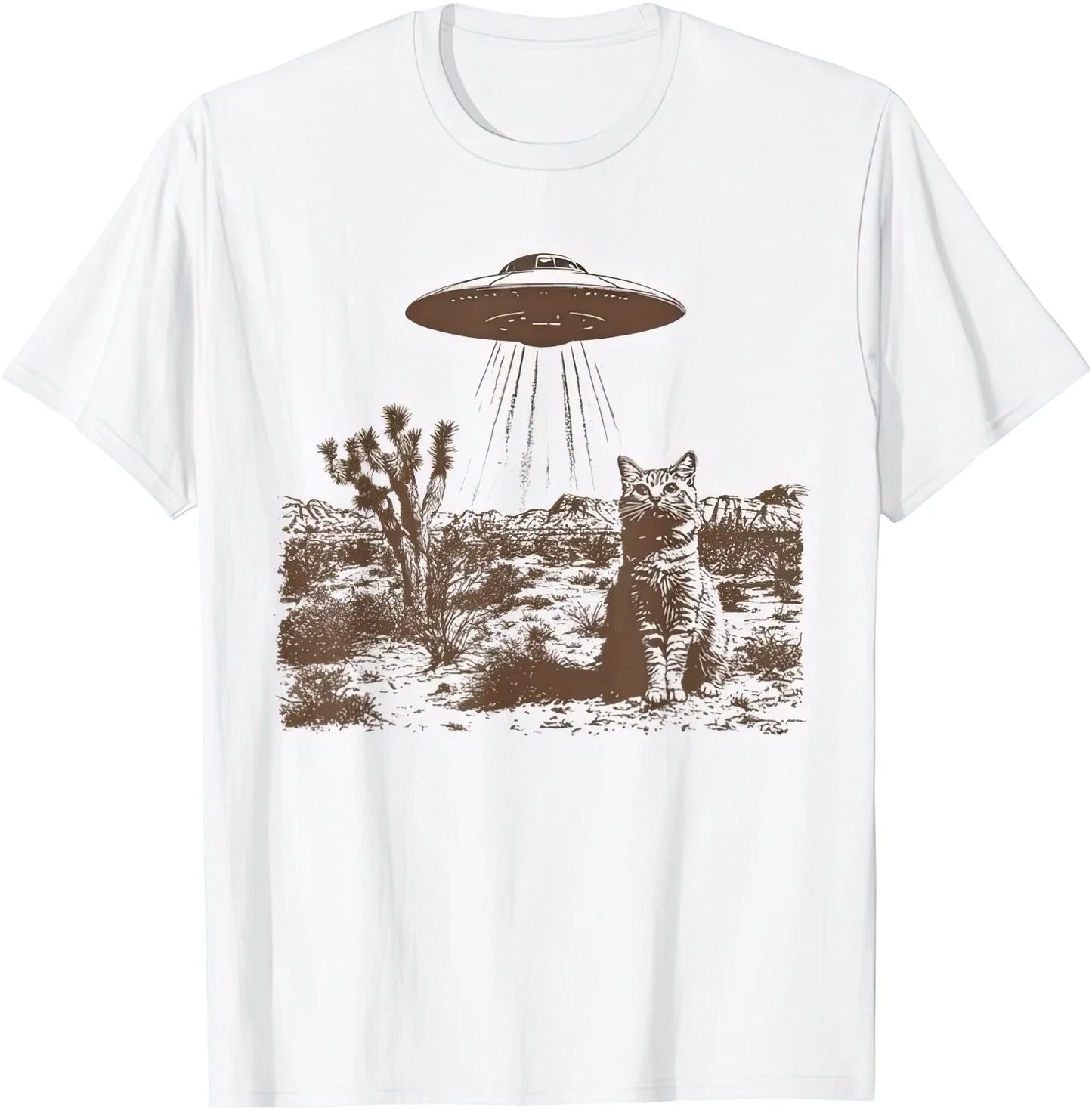 Retro 90's Western UFO Spaceship Cowboy Cat Wild West Kitten T Shirt Unisex T-shirt, Sweatshirt, Hoodie, Long Sleeve Tee - T-Shirt, Sweatshirt, Hoodie