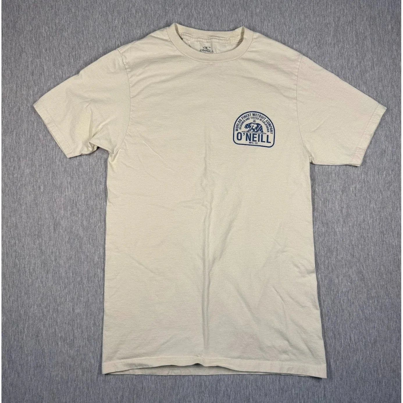 O'Neill Cream Graphic Tee | Small | Surf Bear Logo | California Cool Classic Unisex T-shirt, Sweatshirt, Hoodie, Long Sleeve Tee - T-Shirt, Sweatshirt, Hoodie
