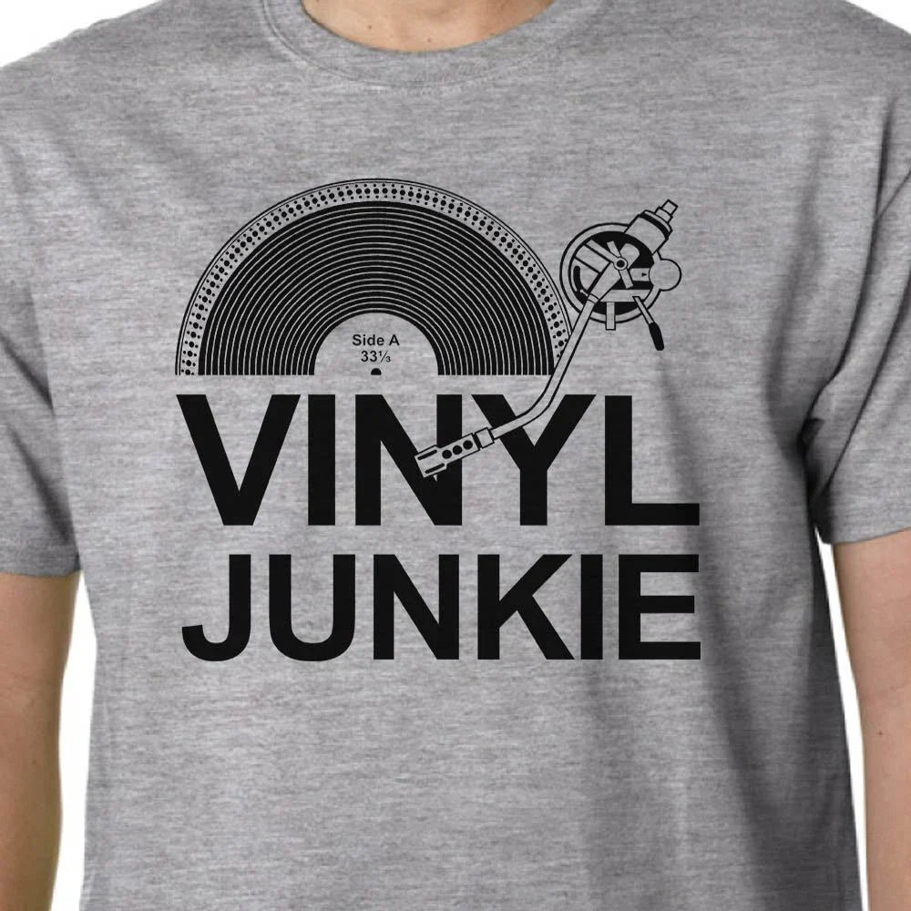 Vinyl Junkie t-shirt MUSIC LP RECORDS DJ TURNTABLE CRATE DIGGER GEEK QUOTE FUNNY Unisex T-shirt, Sweatshirt, Hoodie, Long Sleeve Tee - T-Shirt, Sweatshirt, Hoodie