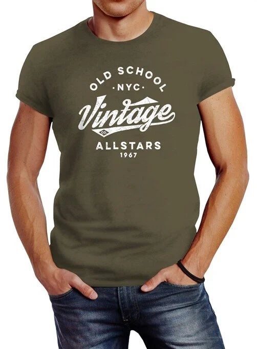 Neverless Men's T-Shirt College Style Lettering Old School Vintage Allstars Unisex T-shirt, Sweatshirt, Hoodie, Long Sleeve Tee - T-Shirt, Sweatshirt, Hoodie