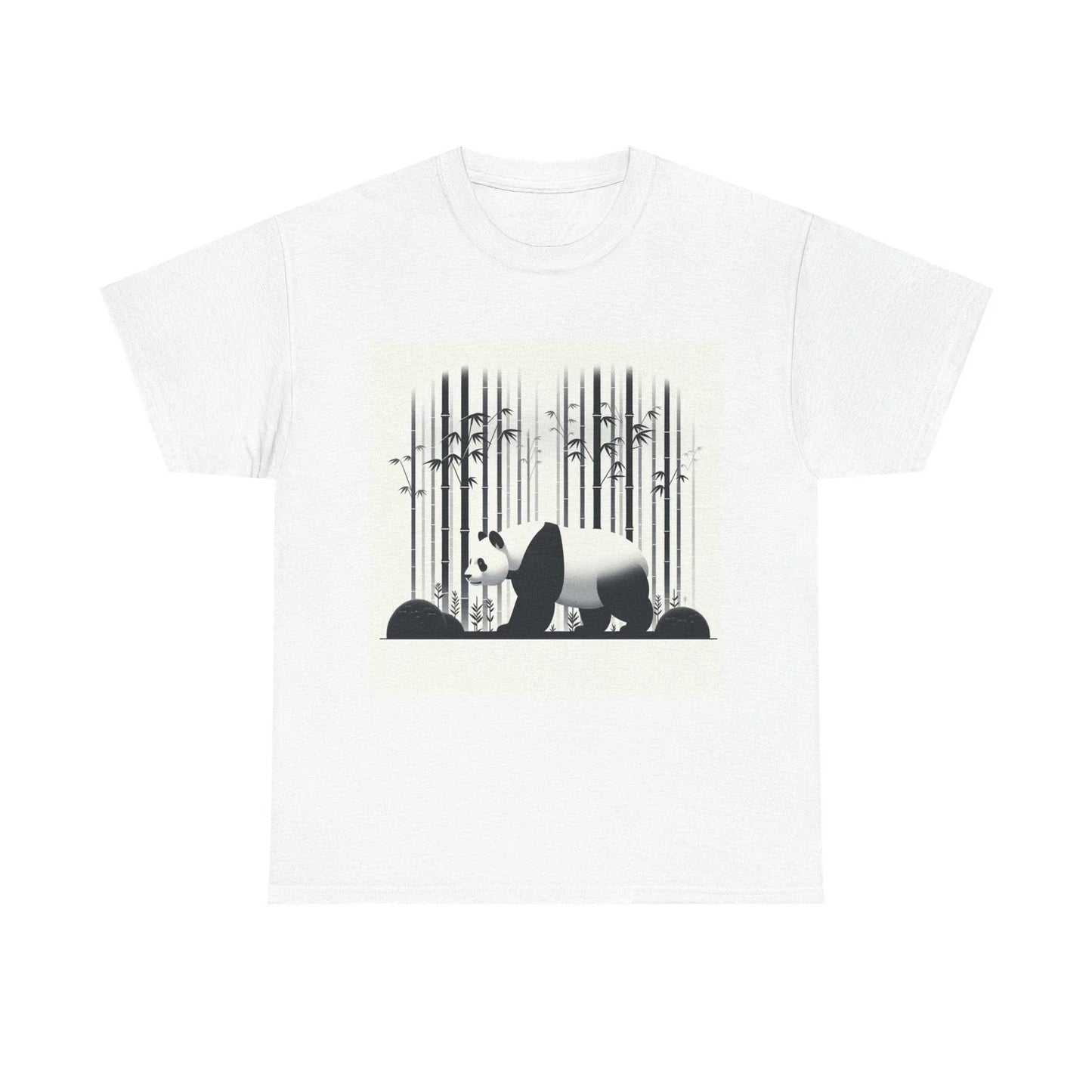 Unisex Adult T Shirt Minimalist Panda in Bamboo Grove Unisex T-shirt, Sweatshirt, Hoodie, Long Sleeve Tee - T-Shirt, Sweatshirt, Hoodie