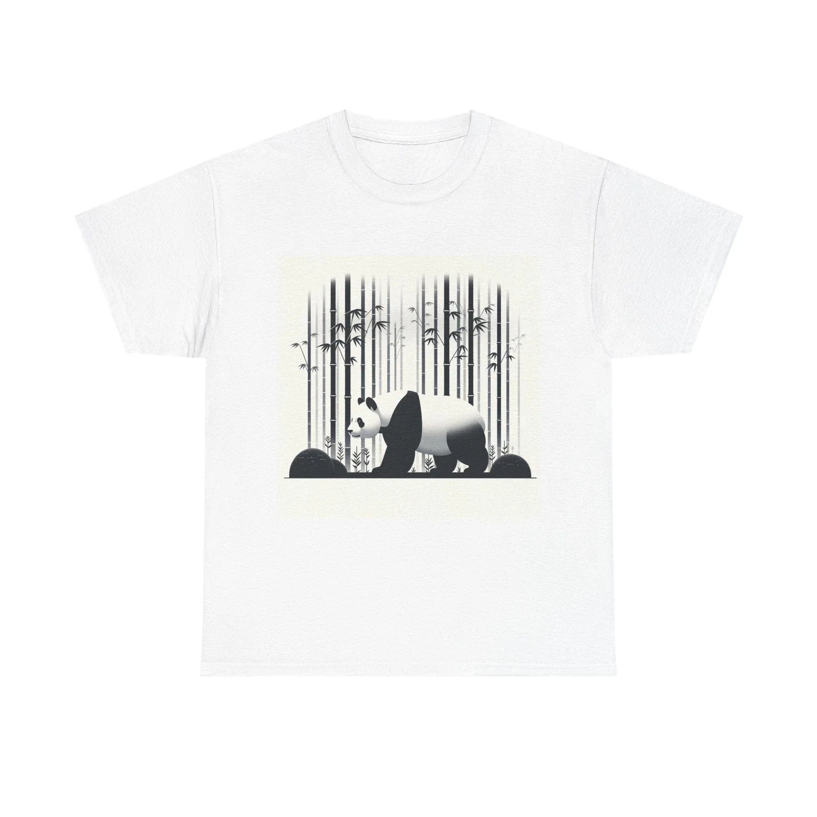 Unisex Adult T Shirt Minimalist Panda in Bamboo Grove Unisex T-shirt, Sweatshirt, Hoodie, Long Sleeve Tee - T-Shirt, Sweatshirt, Hoodie
