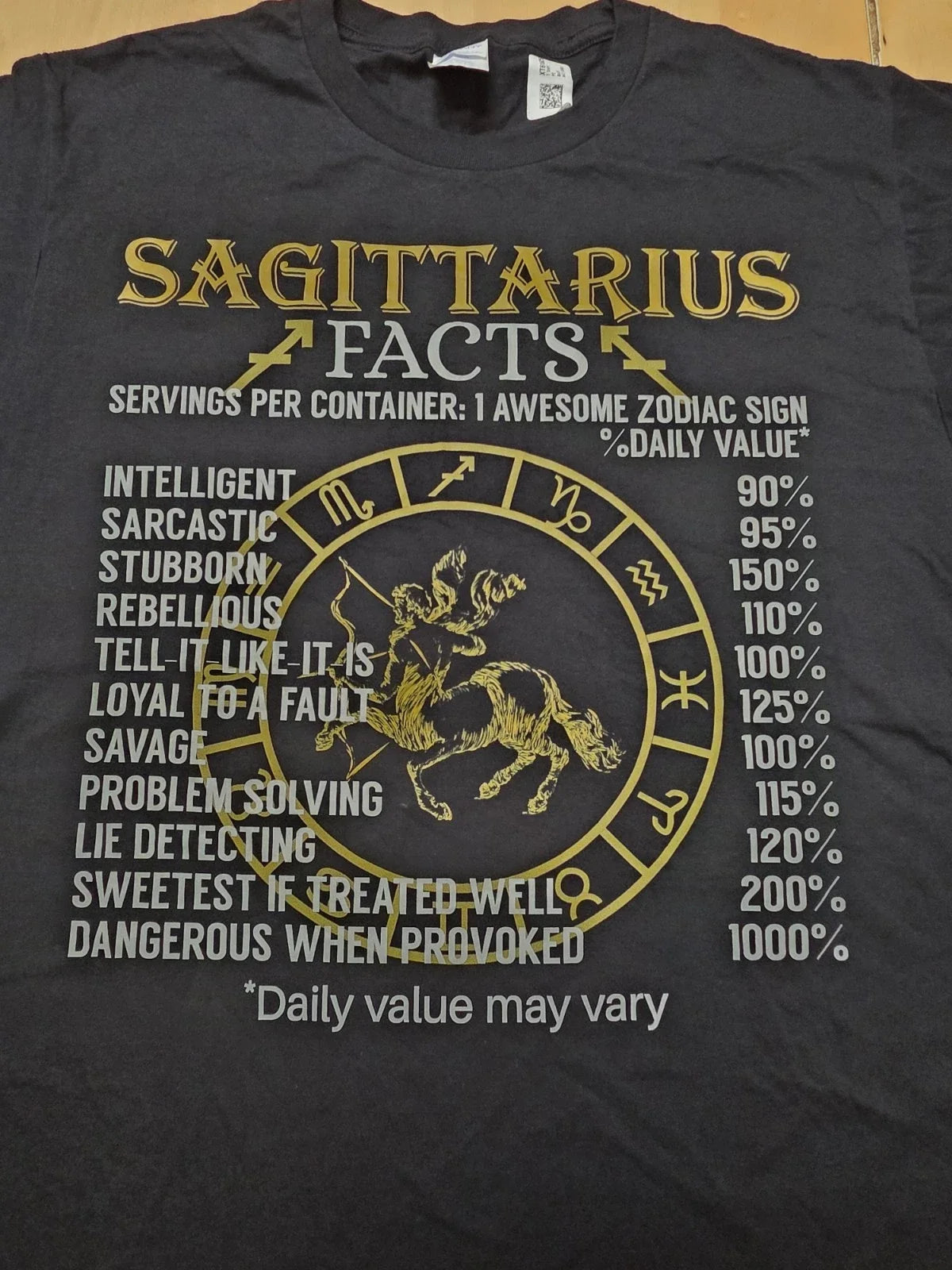 Sagittarius Facts T Shirt Mens Large Fits XL Black Zodiac Astrology Graphic Tee Unisex T-shirt, Sweatshirt, Hoodie, Long Sleeve Tee - T-Shirt, Sweatshirt, Hoodie
