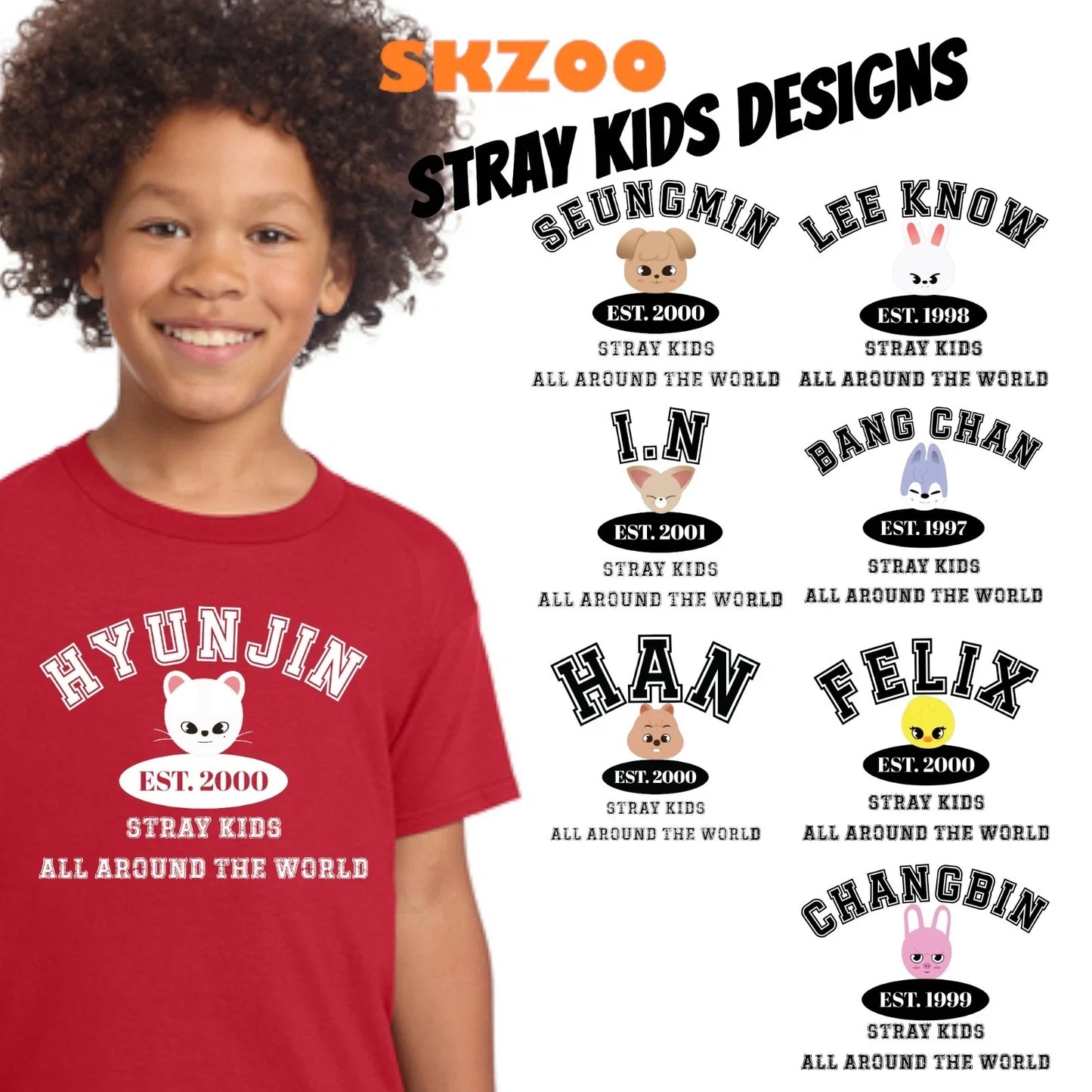 Cute Stray Kids Members Chibi Sweatshirt, Stray Kids Shirt Unisex T-shirt, Sweatshirt, Hoodie, Long Sleeve Tee - T-Shirt, Sweatshirt, Hoodie