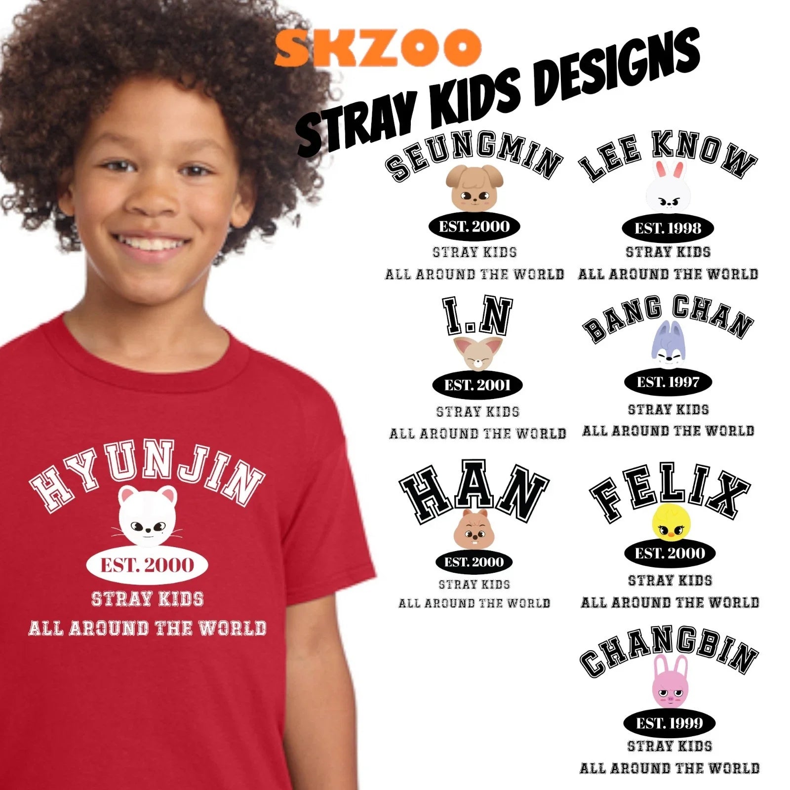 Cute Stray Kids Members Chibi Sweatshirt, Stray Kids Shirt Unisex T-shirt, Sweatshirt, Hoodie, Long Sleeve Tee - T-Shirt, Sweatshirt, Hoodie