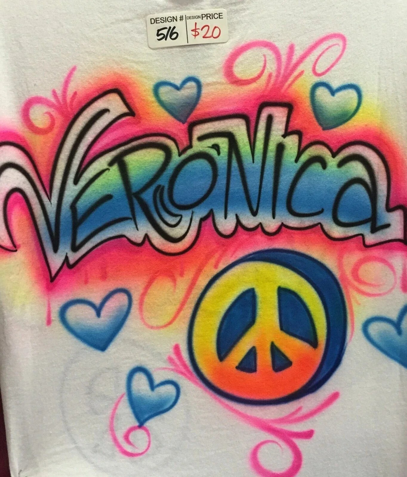 PEACE LOVE FLOWER NAME DESIGN AIRBRUSH CUSTOM SHIRT HIPSTER AIR BRUSH COLOR Unisex T-shirt, Sweatshirt, Hoodie, Long Sleeve Tee - T-Shirt, Sweatshirt, Hoodie