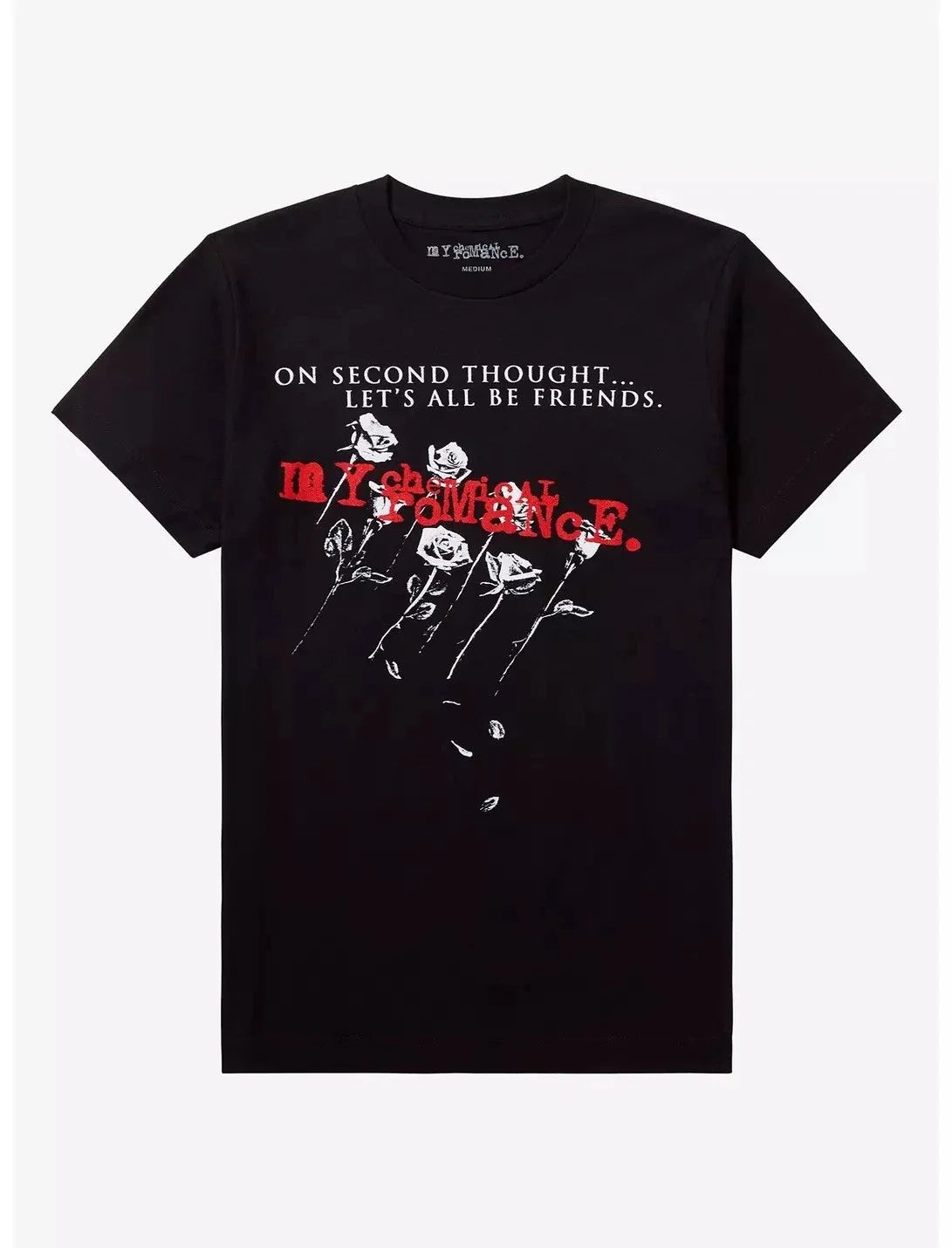 My Chemical Romance Roses Lets All Be Friends MCR T-Shirt Size M RARE Unisex T-shirt, Sweatshirt, Hoodie, Long Sleeve Tee - T-Shirt, Sweatshirt, Hoodie