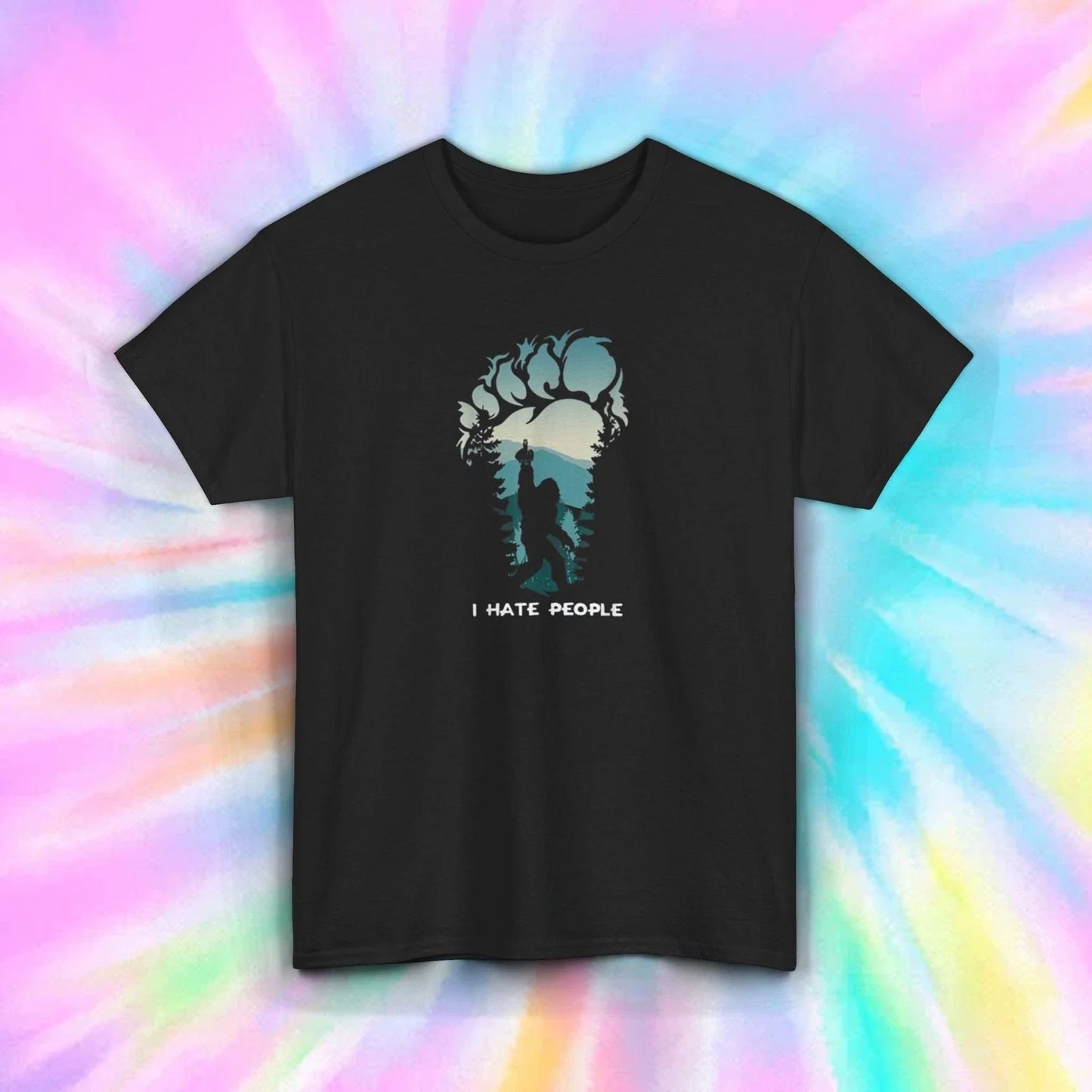I Hate People Antisocial Bigfoot Sasquatch Silhouette Funny Gift T-Shirt S-5XL Unisex T-shirt, Sweatshirt, Hoodie, Long Sleeve Tee - T-Shirt, Sweatshirt, Hoodie