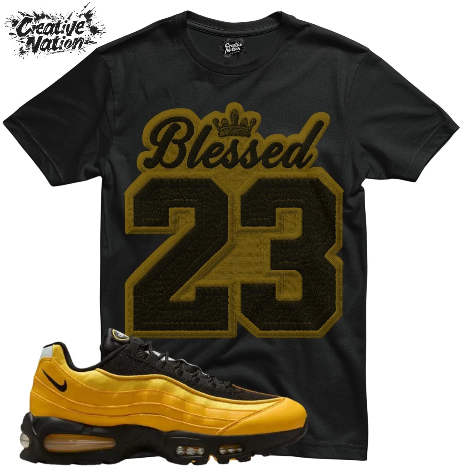 Shirt To Match Air Max 95 OG Big Bubble Varsity Maize Black Unisex Tee Blessed Unisex T-shirt, Sweatshirt, Hoodie, Long Sleeve Tee - T-Shirt, Sweatshirt, Hoodie