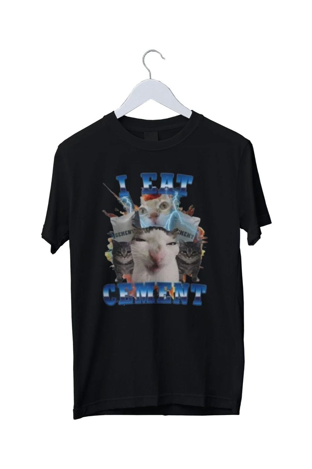I Eat Cement Funny Cat Meme Graphic T-Shirt Mens Unisex S M L XL 2 3 4 XL Unisex T-shirt, Sweatshirt, Hoodie, Long Sleeve Tee - T-Shirt, Sweatshirt, Hoodie
