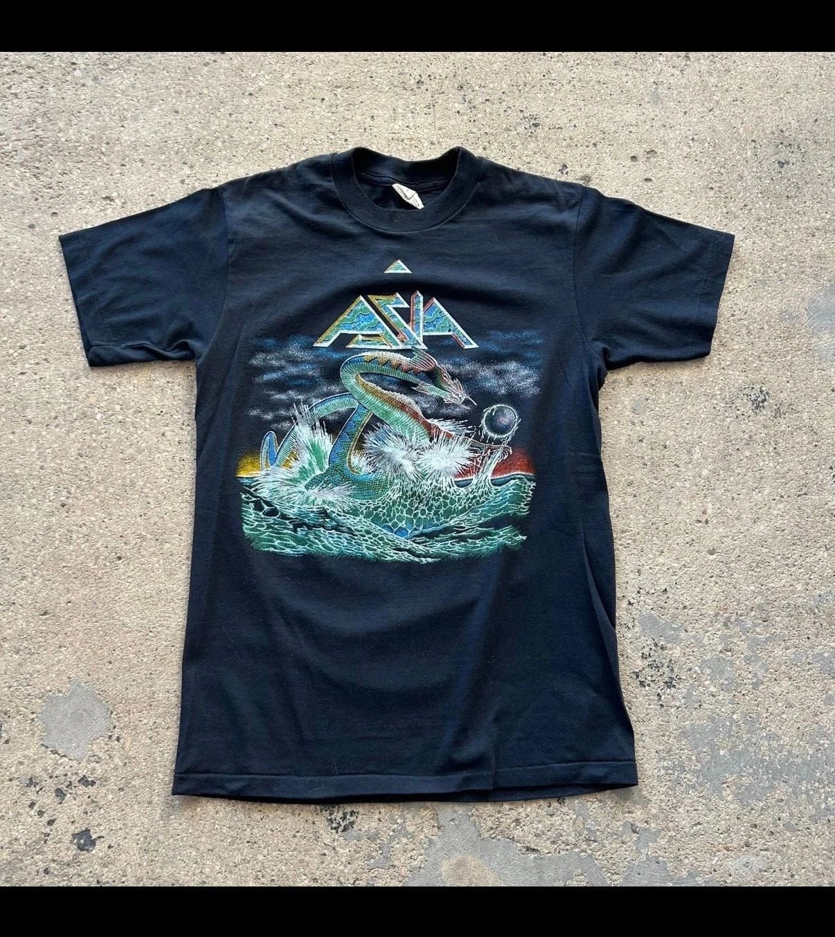 Vintage 80s Asia Band Graphic T-Shirt Size Medium Unisex T-shirt, Sweatshirt, Hoodie, Long Sleeve Tee - T-Shirt, Sweatshirt, Hoodie
