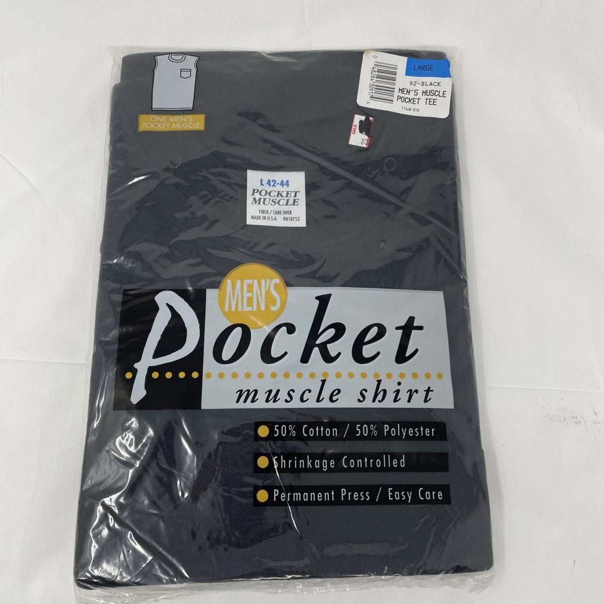 Muscle With Pocket Vintage Mens Sleeveless Black - Adult & Kids T-Shirts, Sweatshirts & Hoodies apparel design preview 1