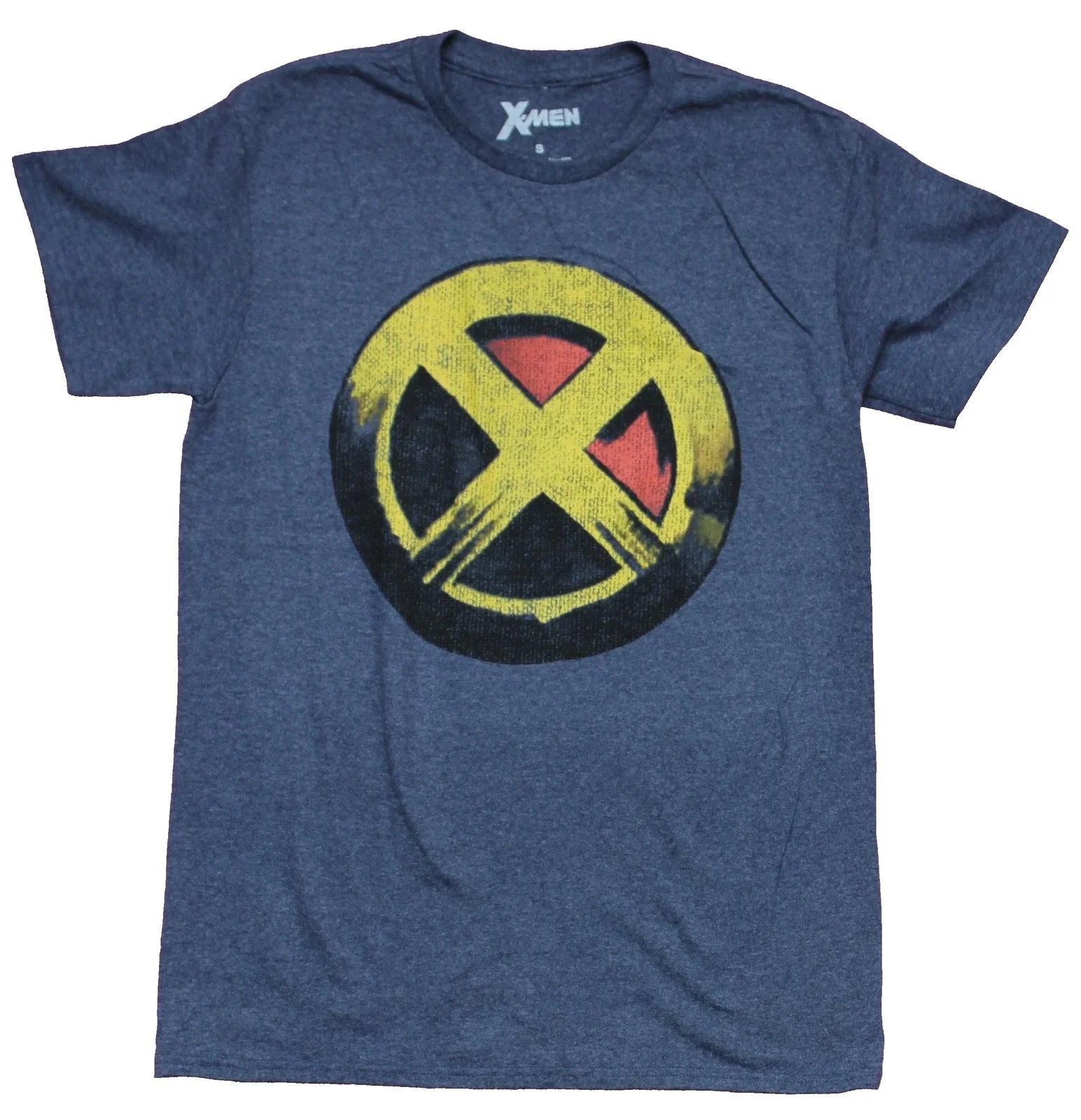 X-Men Mens T-Shirt - Distressed Yellow Red X Logo Unisex T-shirt, Sweatshirt, Hoodie, Long Sleeve Tee - T-Shirt, Sweatshirt, Hoodie