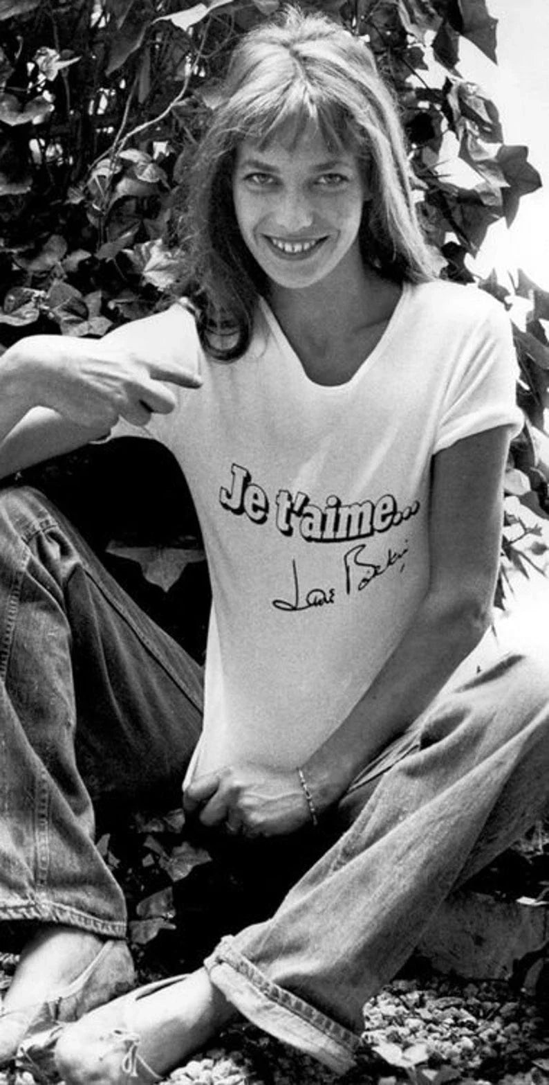 Je t'aime as worn by Jane Birkin T shirt, Music band rock punk roll Unisex Shirt Unisex T-shirt, Sweatshirt, Hoodie, Long Sleeve Tee - T-Shirt, Sweatshirt, Hoodie