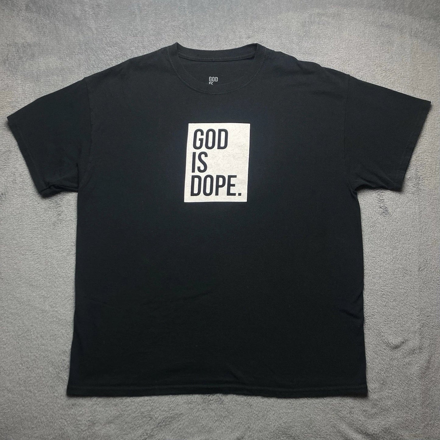 GOD IS DOPE Classic Logo Unisex Adult Short Sleeve T-Shirt, XL, Black & White Unisex T-shirt, Sweatshirt, Hoodie, Long Sleeve Tee - T-Shirt, Sweatshirt, Hoodie