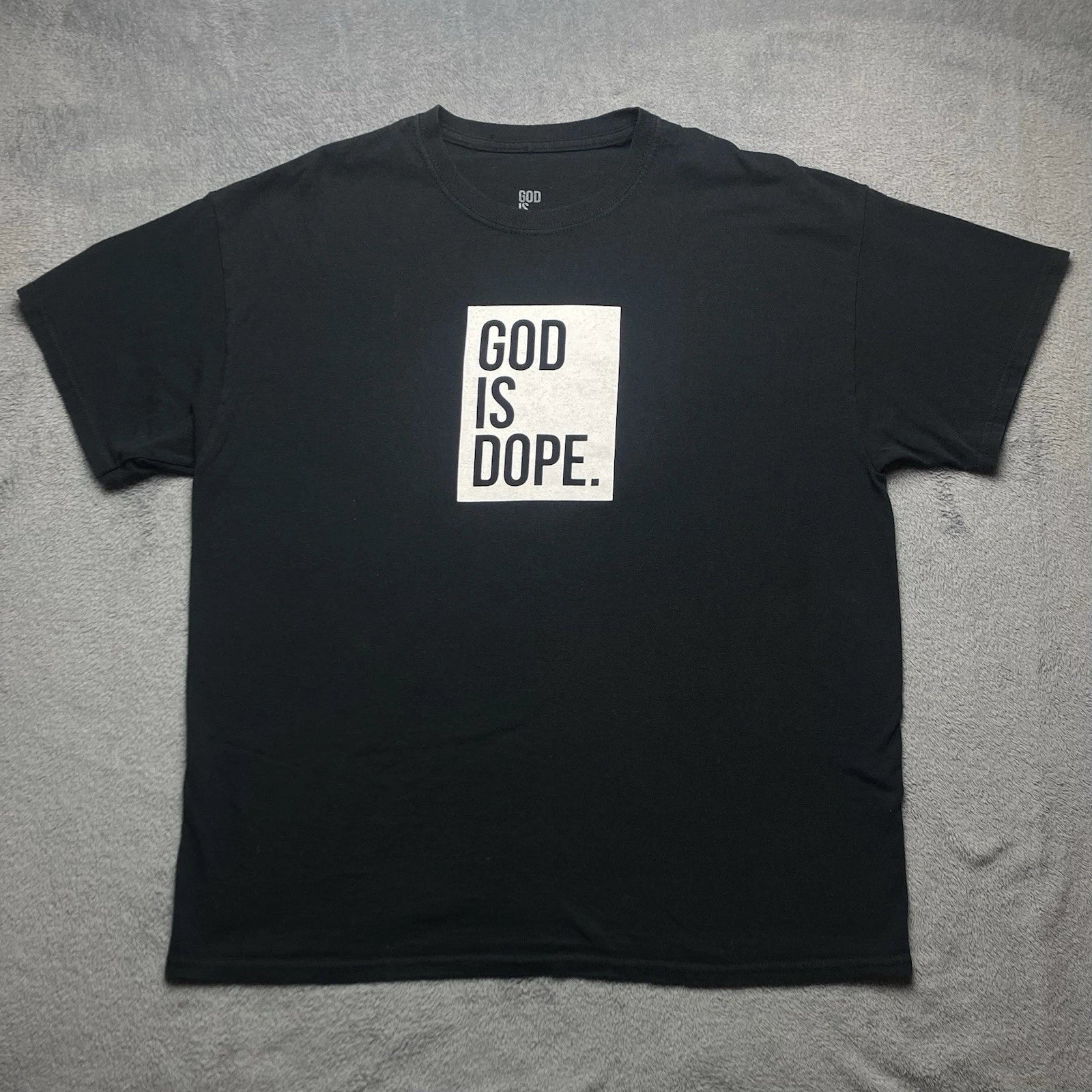 GOD IS DOPE Classic Logo Unisex Adult Short Sleeve T-Shirt, XL, Black & White Unisex T-shirt, Sweatshirt, Hoodie, Long Sleeve Tee - T-Shirt, Sweatshirt, Hoodie
