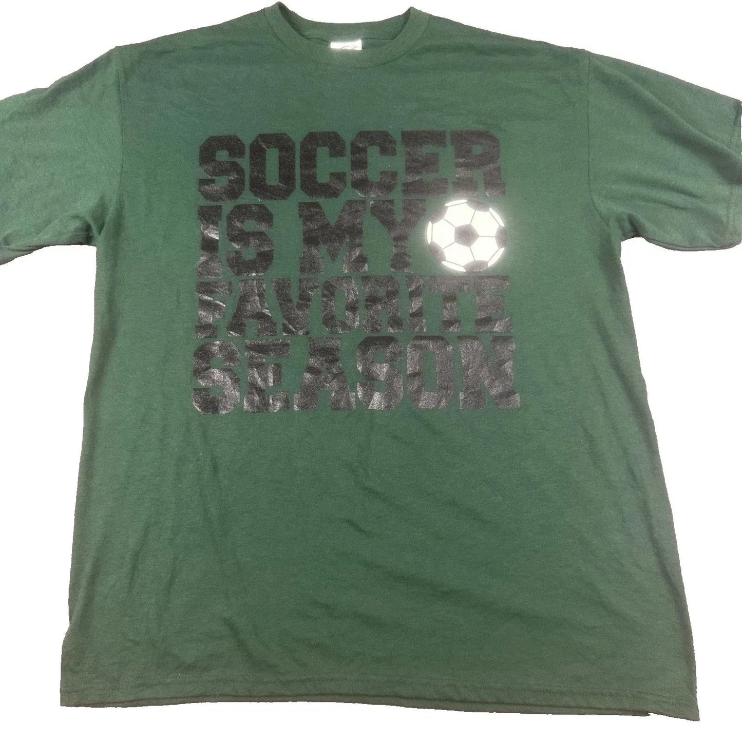 Delta-Dri Mens Soccer Is My Favorite Season T-Shirt M Green Graphic Tee Unisex T-shirt, Sweatshirt, Hoodie, Long Sleeve Tee - T-Shirt, Sweatshirt, Hoodie