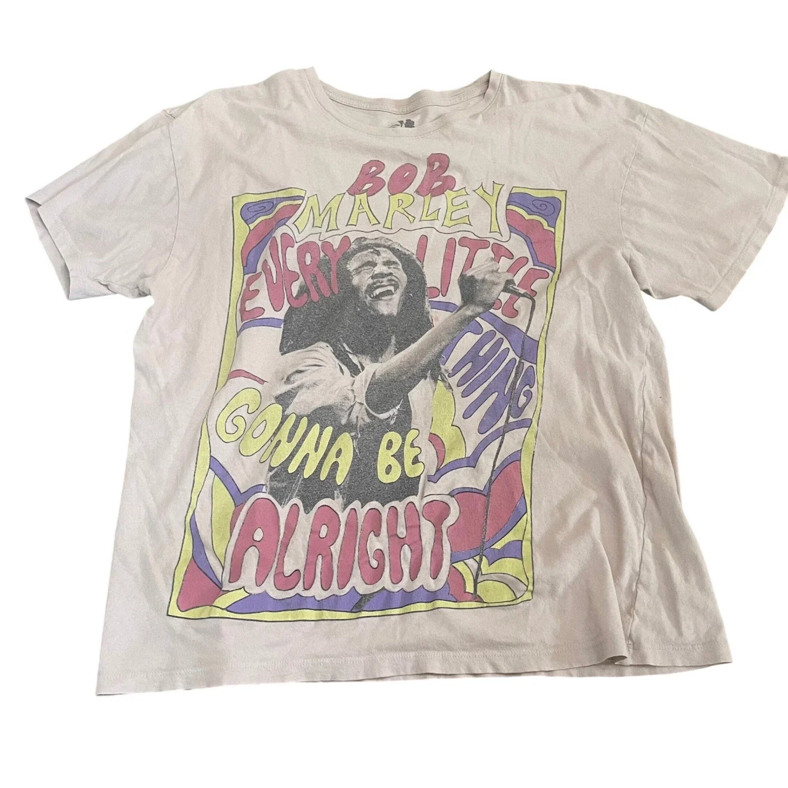 Zion Rootswear Bob Marley Every Little Thing Gonna Be Alright T-Shirt Tan S/M Unisex T-shirt, Sweatshirt, Hoodie, Long Sleeve Tee - T-Shirt, Sweatshirt, Hoodie