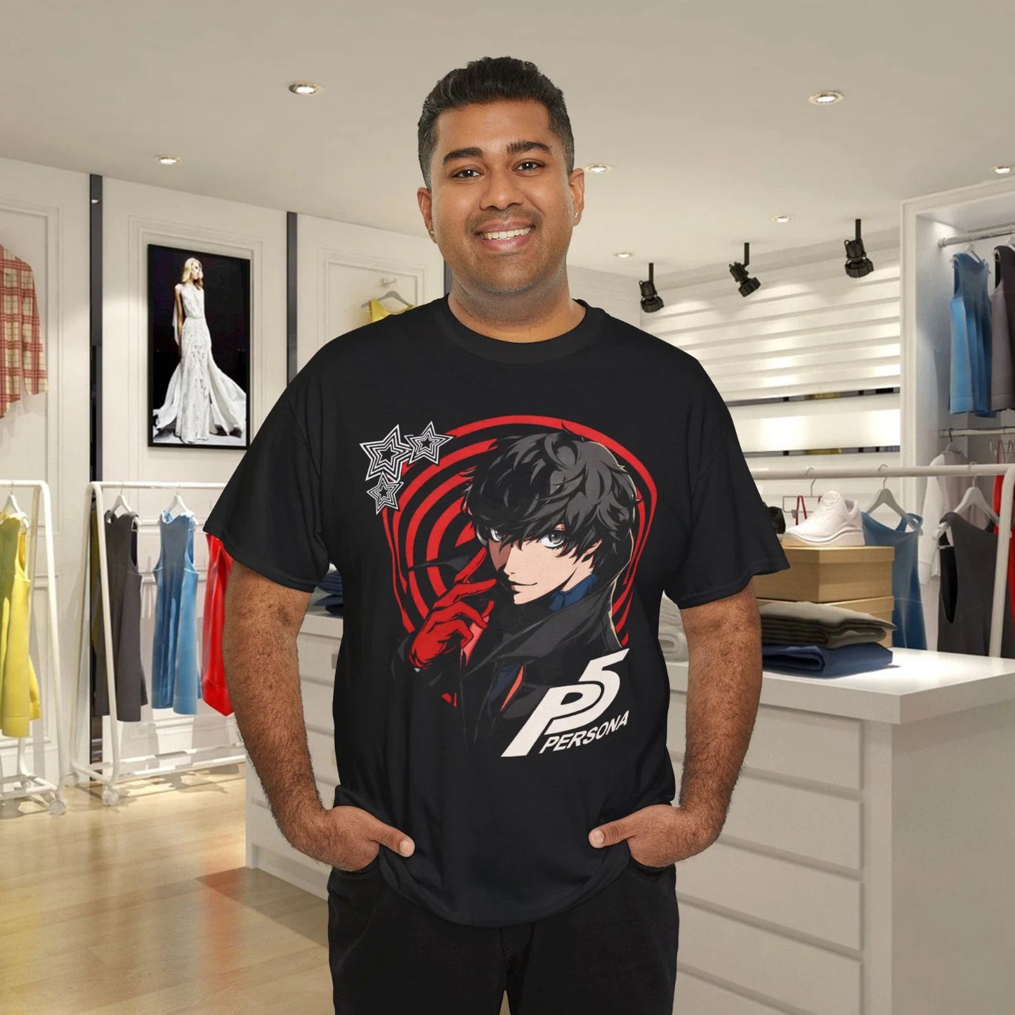 Persona 5 Protagonist Black Graphic T-Shirt Unisex T-shirt, Sweatshirt, Hoodie, Long Sleeve Tee - T-Shirt, Sweatshirt, Hoodie