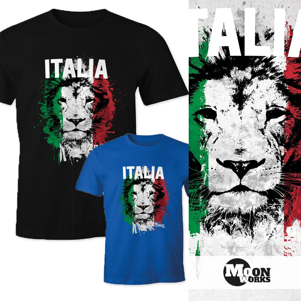 Men's T-Shirt Fan Shirt Italy Football European Cup Lion Flag Italy Lion MoonWorks Unisex T-shirt, Sweatshirt, Hoodie, Long Sleeve Tee - T-Shirt, Sweatshirt, Hoodie