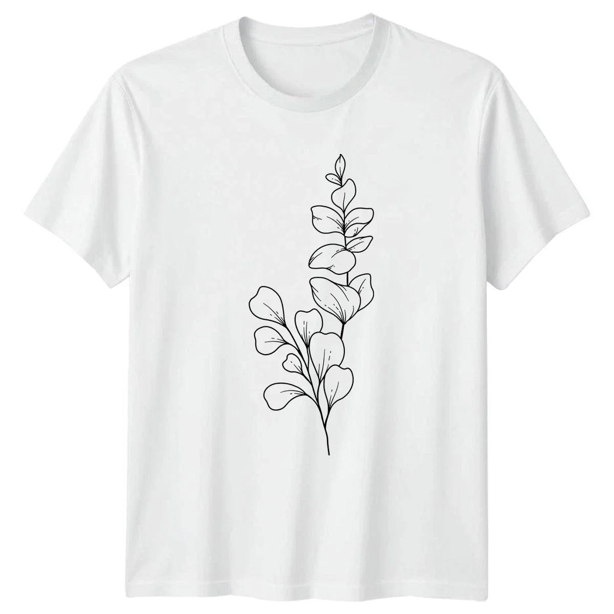 Minimalist Eucalyptus Branch Botanical Line Womens T-Shirt Line Art Nature Unisex T-shirt, Sweatshirt, Hoodie, Long Sleeve Tee - T-Shirt, Sweatshirt, Hoodie