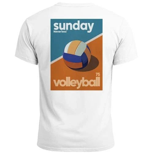 Mens T-Shirt Back Print Sunday Volleyball Graphic Print Urban Clubwear Retro Unisex T-shirt, Sweatshirt, Hoodie, Long Sleeve Tee - T-Shirt, Sweatshirt, Hoodie