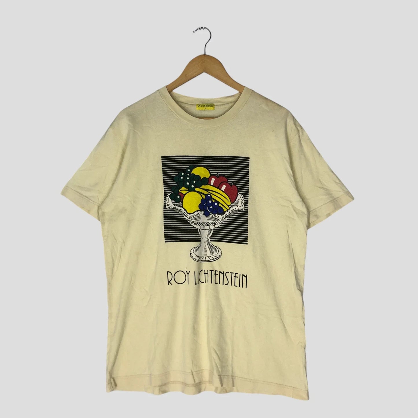 Vintage Roy Lichtenstein Still Life With Crystal Bowl Big Image T shirt Large Unisex T-shirt, Sweatshirt, Hoodie, Long Sleeve Tee - T-Shirt, Sweatshirt, Hoodie