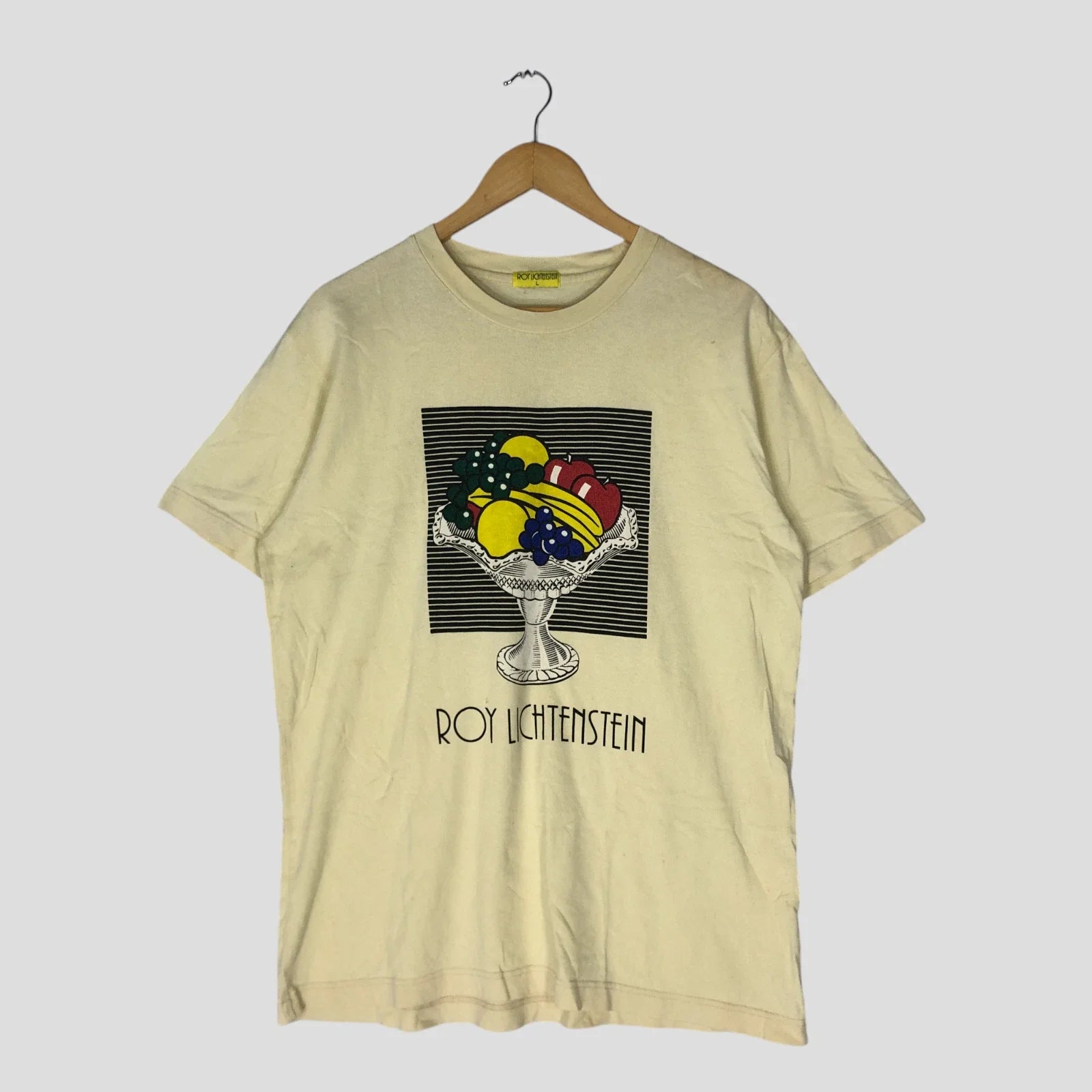 Vintage Roy Lichtenstein Still Life With Crystal Bowl Big Image T shirt Large Unisex T-shirt, Sweatshirt, Hoodie, Long Sleeve Tee - T-Shirt, Sweatshirt, Hoodie