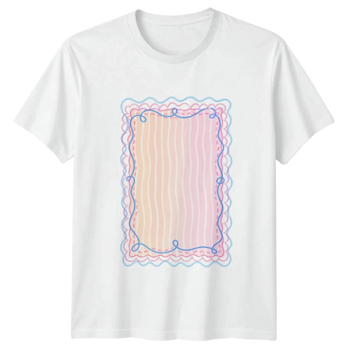 Summer Preppy Frames Striped Backgrounds Womens T-Shirt Preppy Aesthetic Fashion Unisex T-shirt, Sweatshirt, Hoodie, Long Sleeve Tee - T-Shirt, Sweatshirt, Hoodie