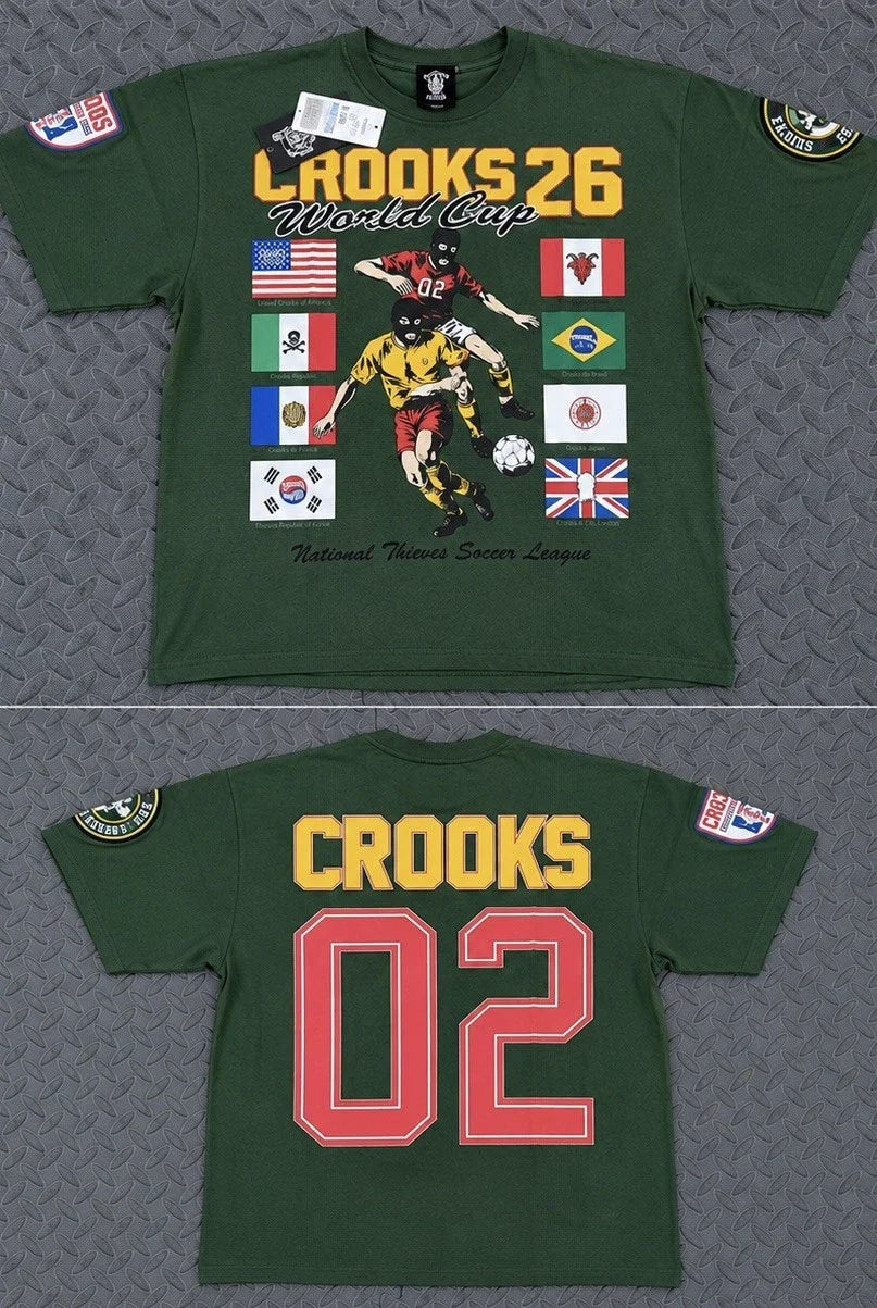 Crooks & Castles T-Shirt Men's Crooks 26 World Cup Soccer League Tee Unisex T-shirt, Sweatshirt, Hoodie, Long Sleeve Tee - T-Shirt, Sweatshirt, Hoodie