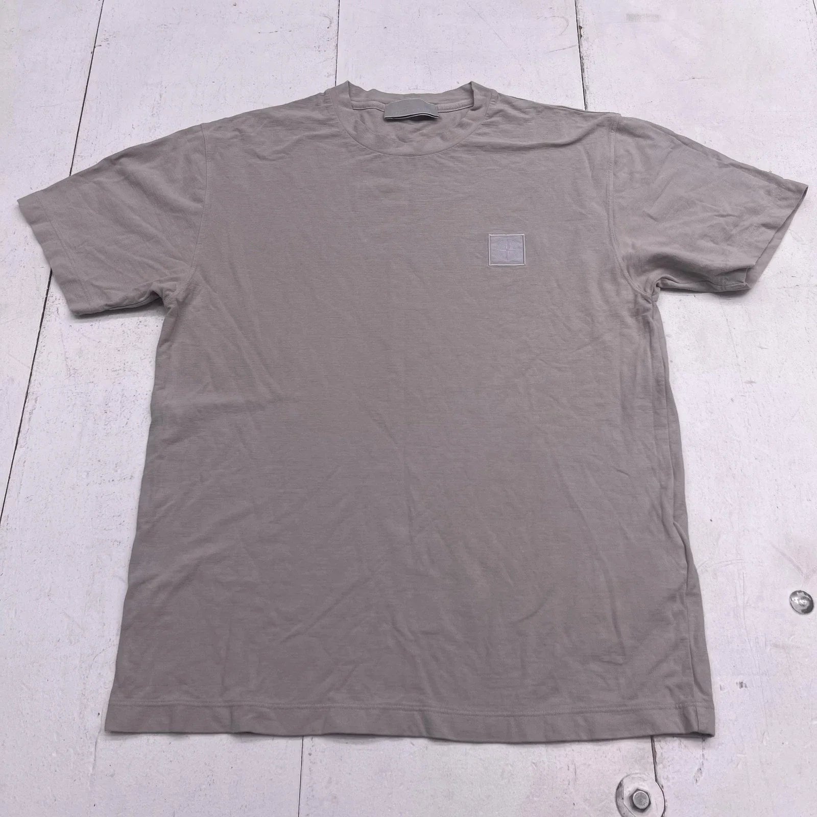 Stone Island Shirt Mens Medium Gray Logo Patch Tee Made In Italy Cotton Jersey Unisex T-shirt, Sweatshirt, Hoodie, Long Sleeve Tee - T-Shirt, Sweatshirt, Hoodie