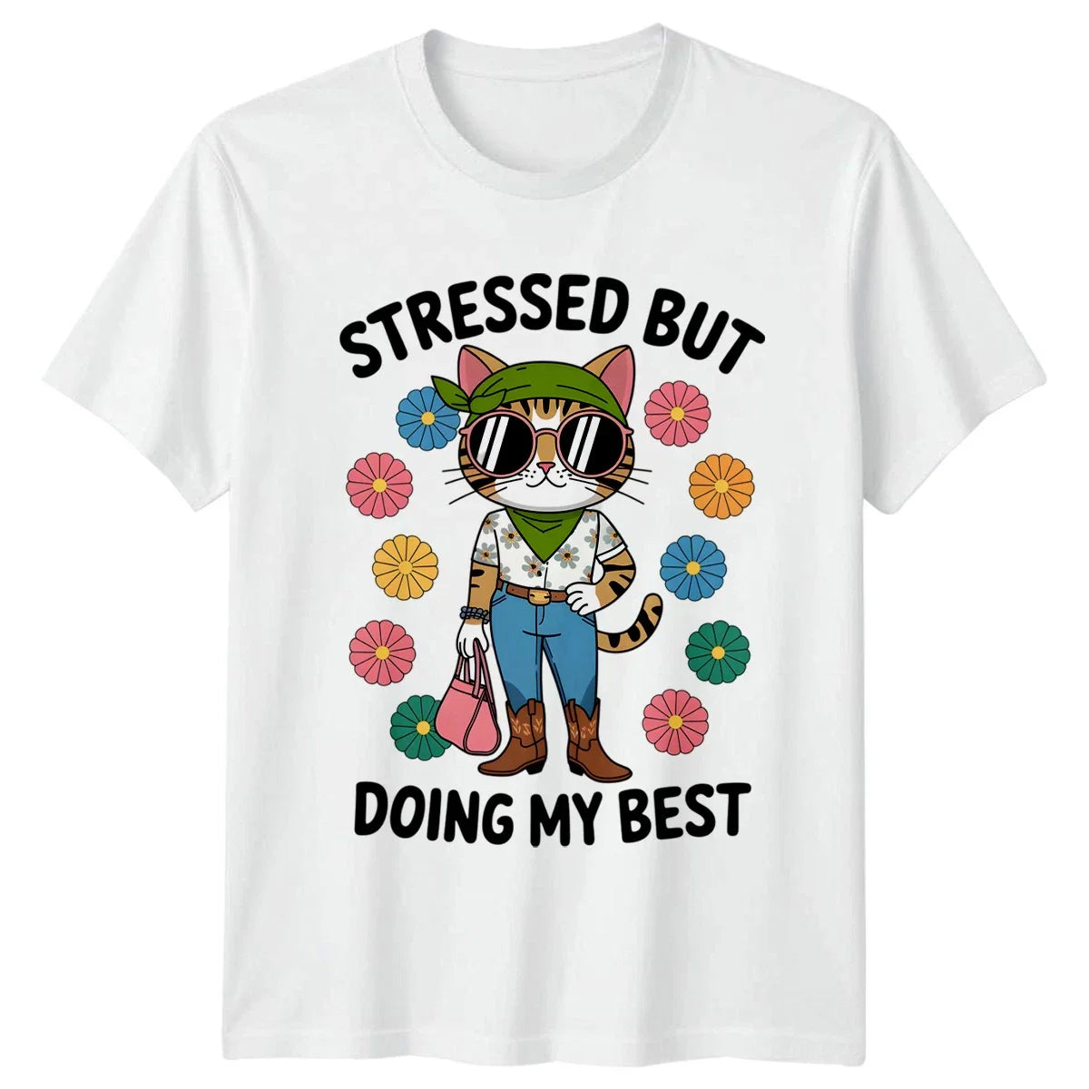 Stressed But Doing My Best Womens T-Shirt Stress Relief Gift For Her Unisex T-shirt, Sweatshirt, Hoodie, Long Sleeve Tee - T-Shirt, Sweatshirt, Hoodie