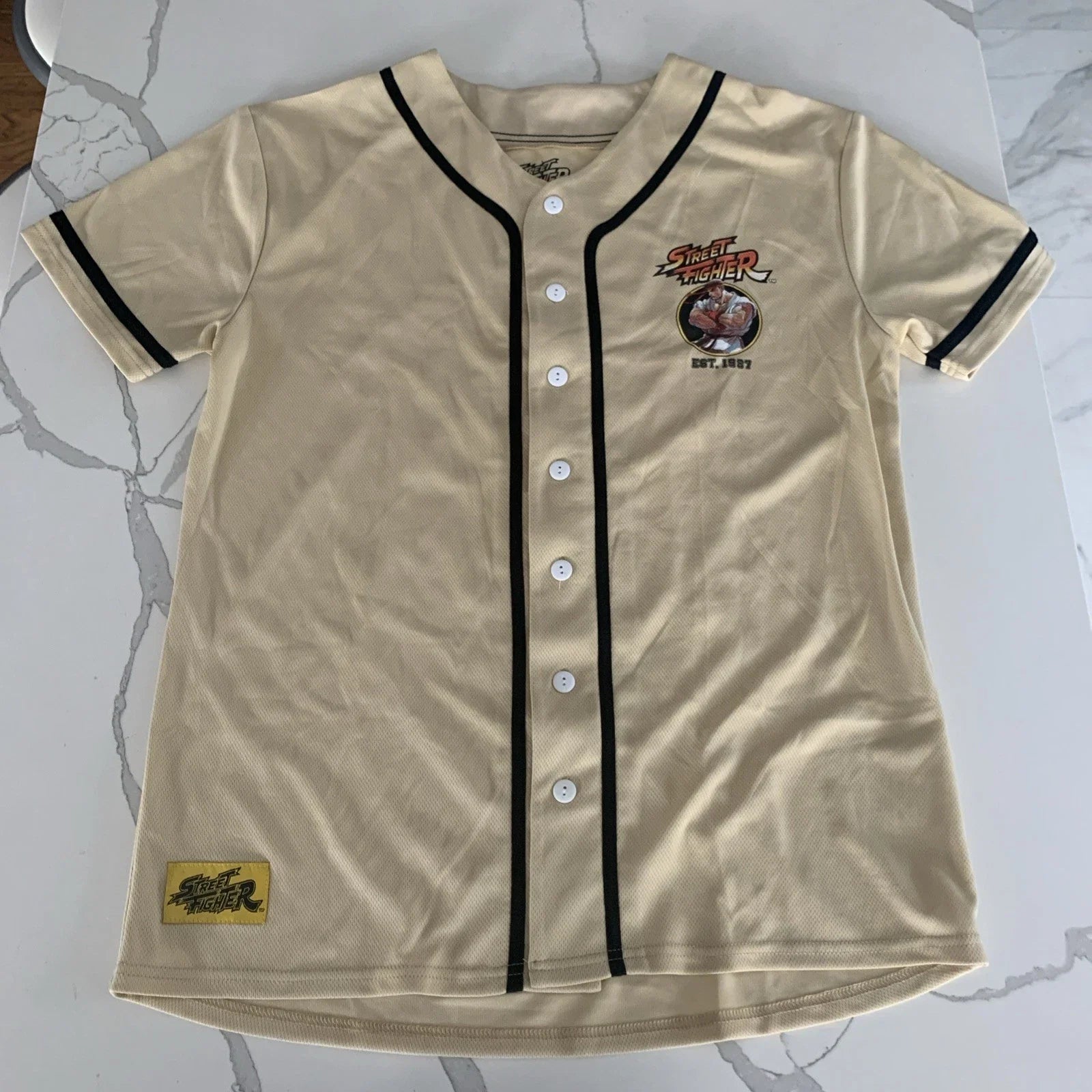 Street Fighter Baseball Jersey Style Men Size M Ryu, Ken, Blanka, Chun-Li, Guile Unisex T-shirt, Sweatshirt, Hoodie, Long Sleeve Tee - T-Shirt, Sweatshirt, Hoodie