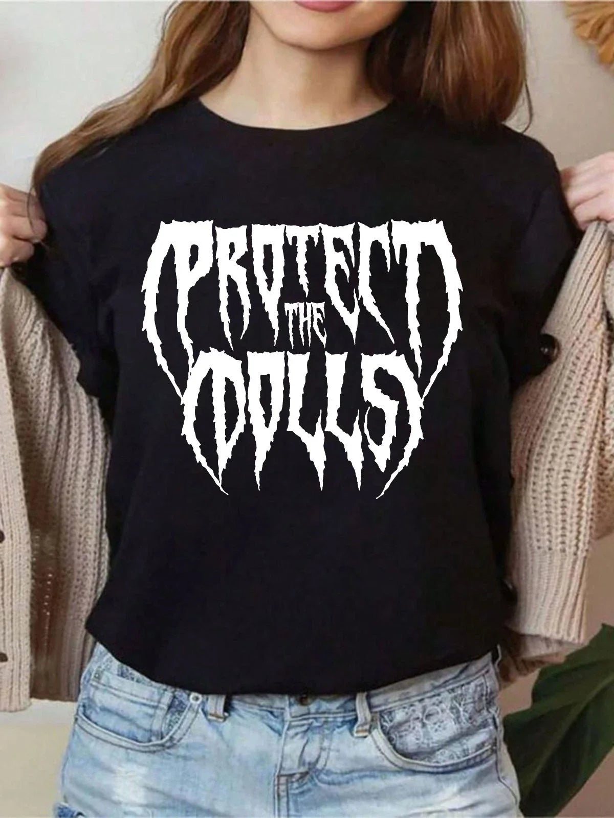 Protect The Dolls T-Shirt Trans Rights Activism Queer Pride Slogan Casual Top Unisex T-shirt, Sweatshirt, Hoodie, Long Sleeve Tee - T-Shirt, Sweatshirt, Hoodie