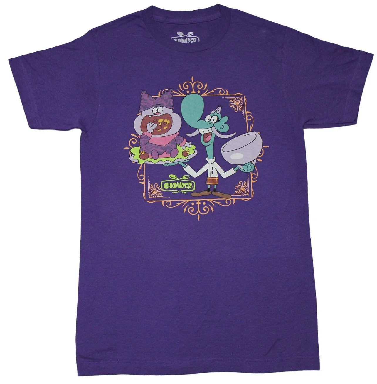 Chowder New Adult T-Shirt -  Duo Chowing Down in Picture Frame Unisex T-shirt, Sweatshirt, Hoodie, Long Sleeve Tee - T-Shirt, Sweatshirt, Hoodie