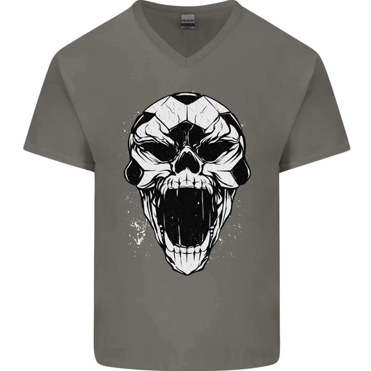 A Football Skull Soccer Footy Mens V-Neck Cotton T-Shirt Unisex T-shirt, Sweatshirt, Hoodie, Long Sleeve Tee - T-Shirt, Sweatshirt, Hoodie
