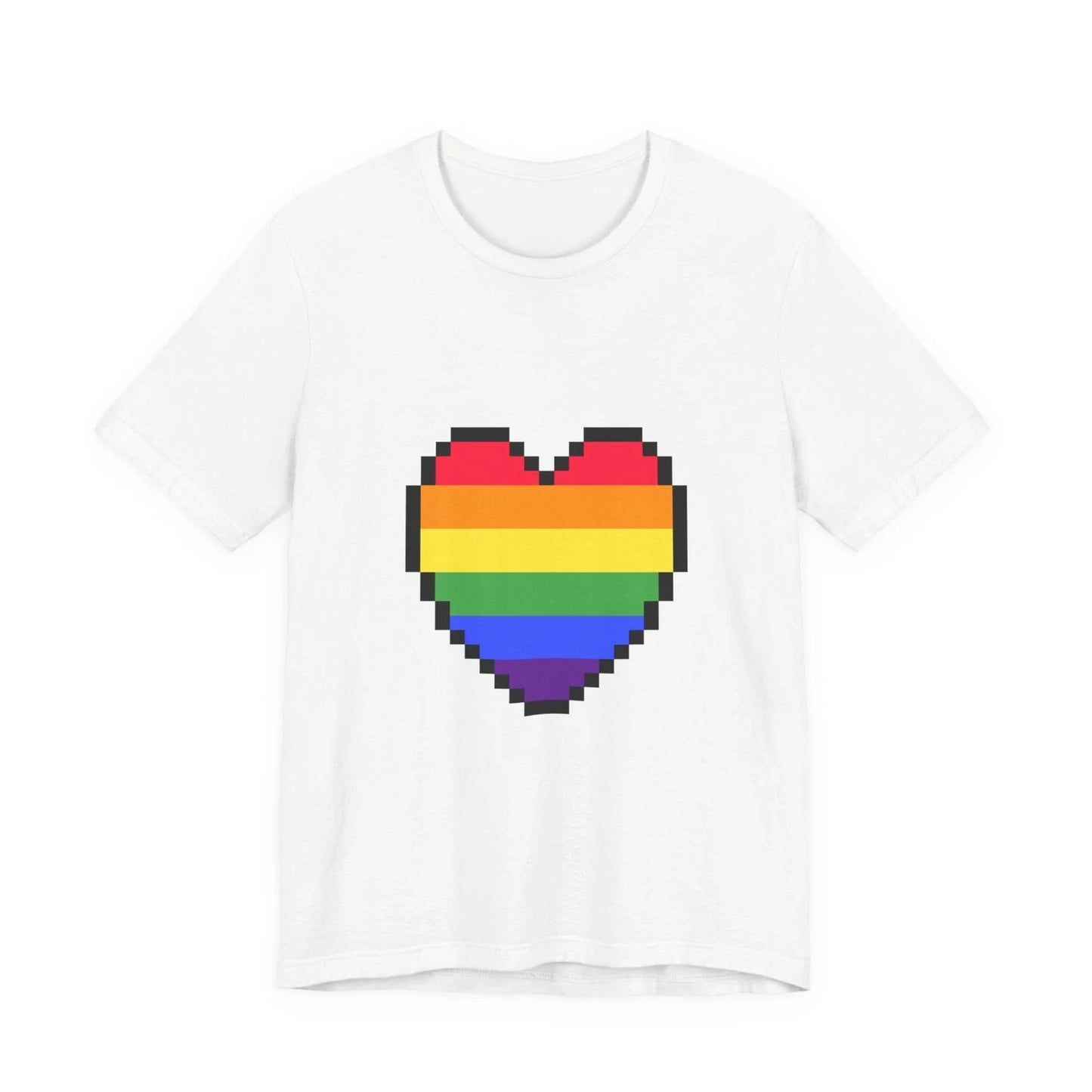 Unisex Jersey Short Sleeve Tee Cute 8-Bit Retro Pixel Art Pride Heart Shirt Unisex T-shirt, Sweatshirt, Hoodie, Long Sleeve Tee - T-Shirt, Sweatshirt, Hoodie