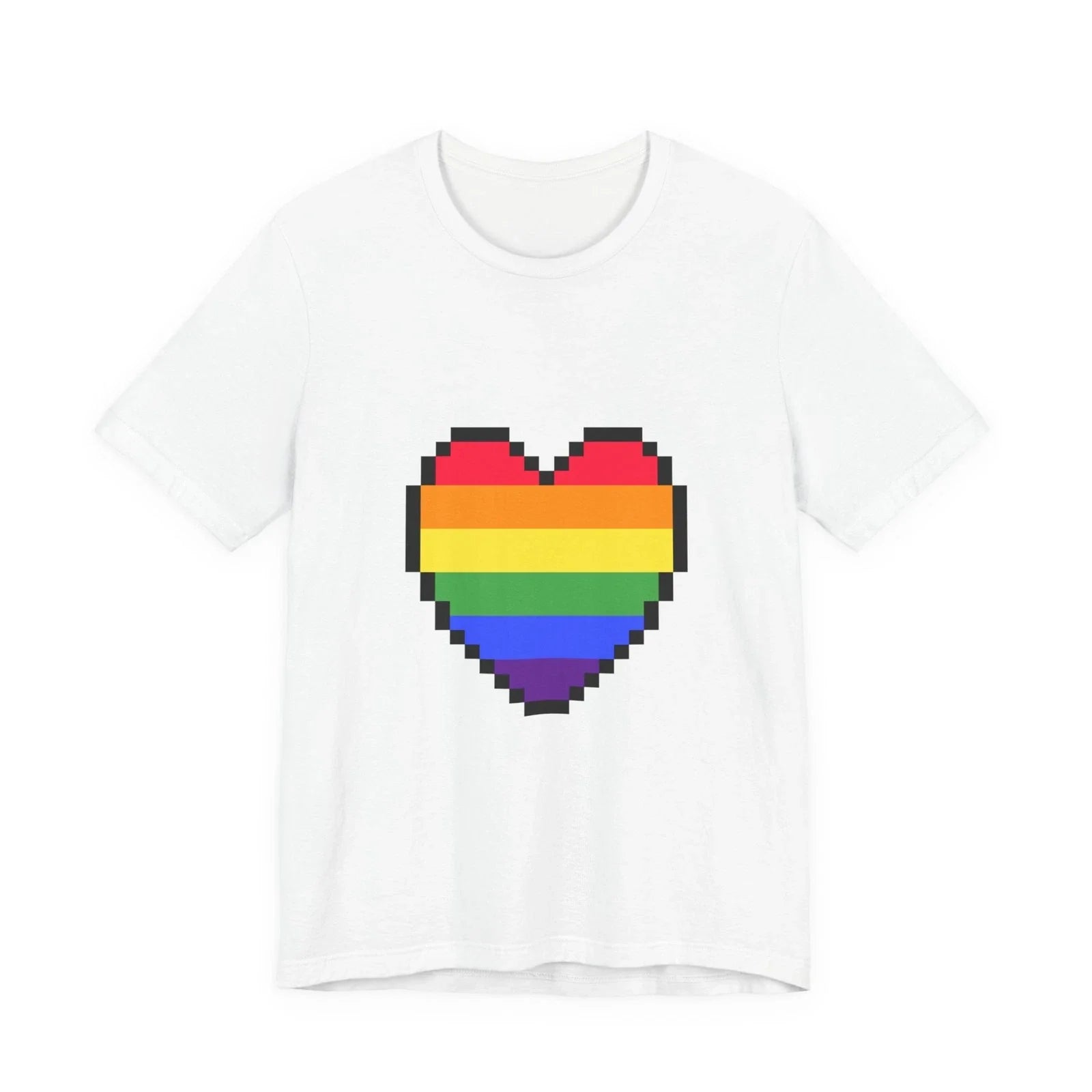 Unisex Jersey Short Sleeve Tee Cute 8-Bit Retro Pixel Art Pride Heart Shirt Unisex T-shirt, Sweatshirt, Hoodie, Long Sleeve Tee - T-Shirt, Sweatshirt, Hoodie