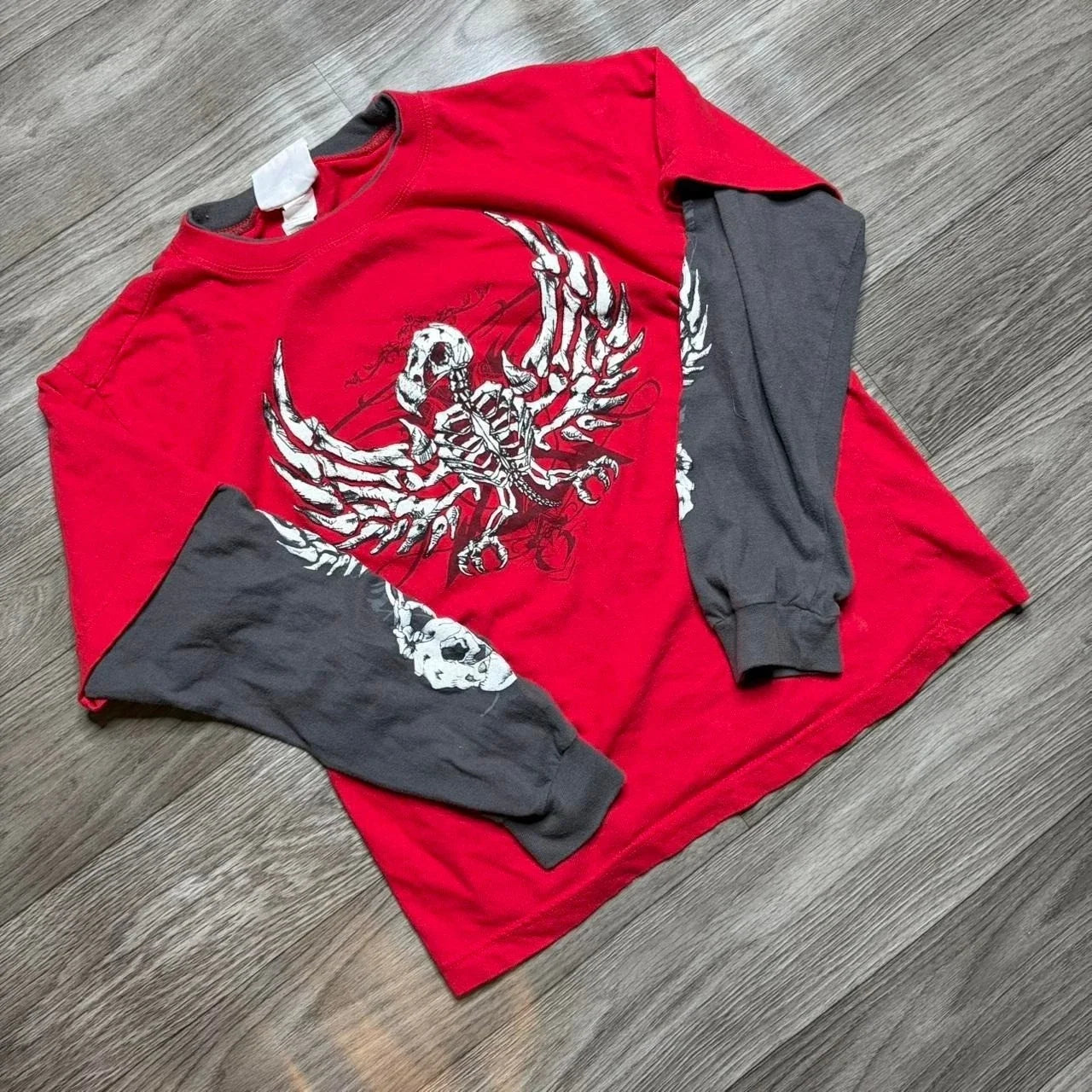 Vintage Y2K 2000s Goth Grunge Emo Mad Engine Skull Skeleton Sleeve Hit Sz S Unisex T-shirt, Sweatshirt, Hoodie, Long Sleeve Tee - T-Shirt, Sweatshirt, Hoodie
