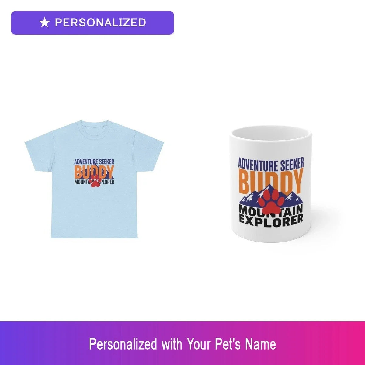 Custom Dog Outdoor Gift Set Shirt Mug Personalized Pet Name Bundle Lover Unisex T-shirt, Sweatshirt, Hoodie, Long Sleeve Tee - T-Shirt, Sweatshirt, Hoodie