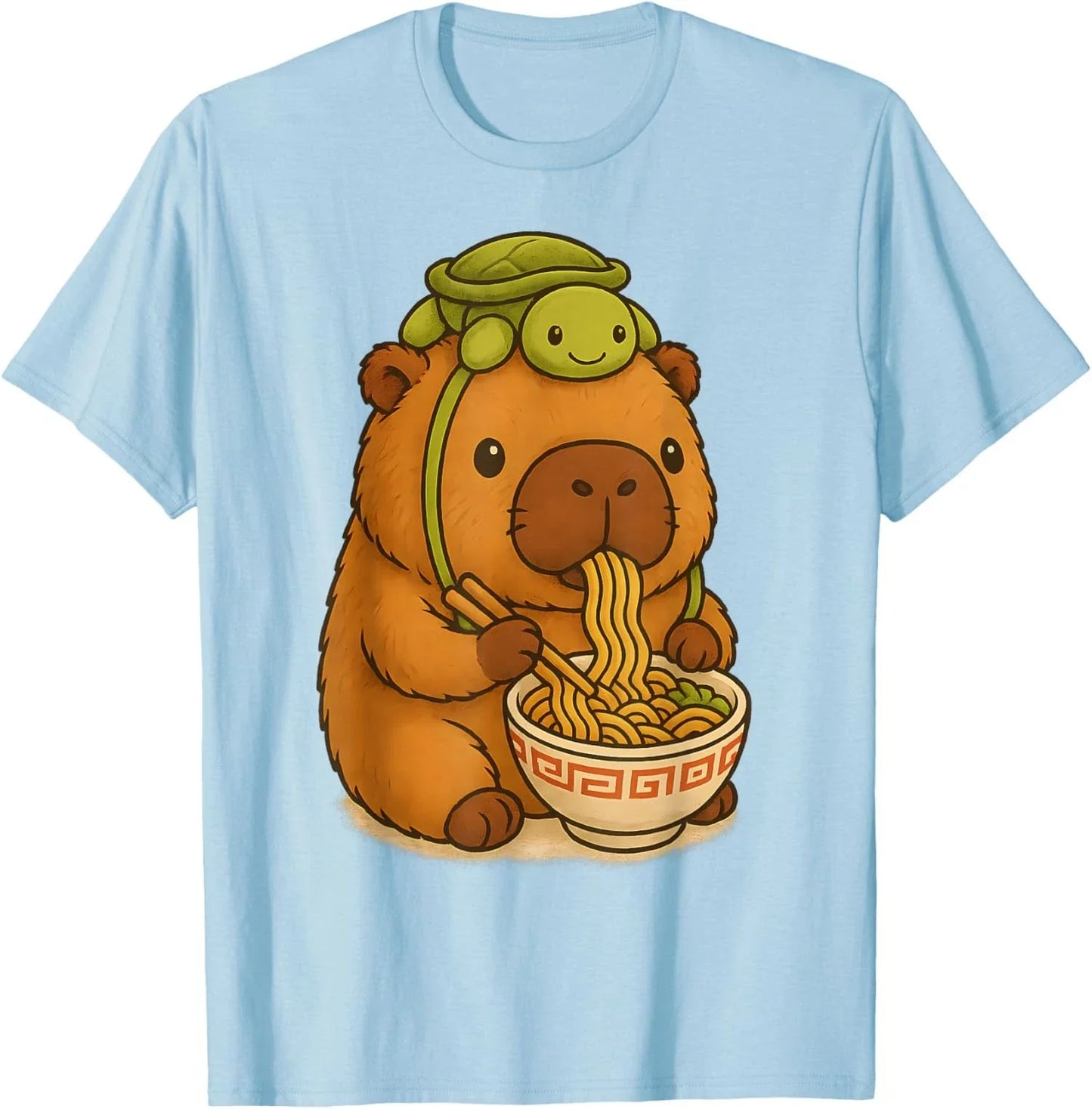 Capybara Anime Ramen Eat Turtle Funny Graphic Kawaii Unisex T-Shirt Unisex T-shirt, Sweatshirt, Hoodie, Long Sleeve Tee - T-Shirt, Sweatshirt, Hoodie