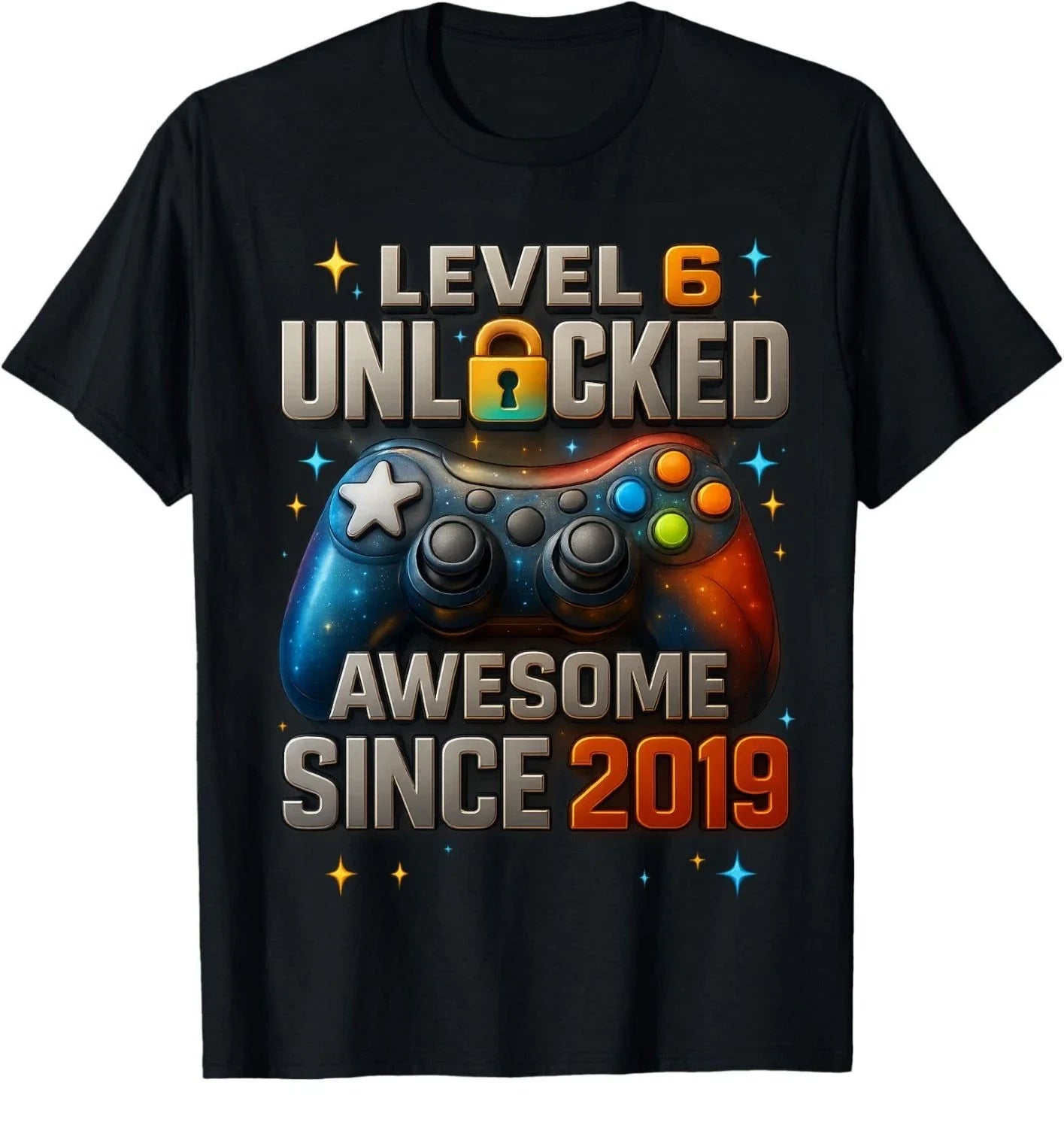 Level 6 Unlocked Birthday Shirt  Awesome Since 2019 Gamer Kids Gift Tee Unisex T-shirt, Sweatshirt, Hoodie, Long Sleeve Tee - T-Shirt, Sweatshirt, Hoodie