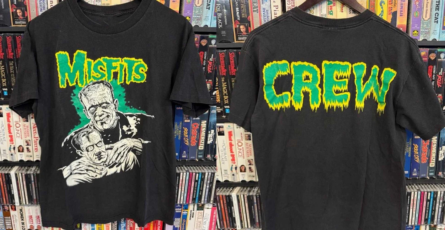 1998 Misfits Road Crew Tee Tour Sleeve Print Rare Vintage Punk T-Shirt Unisex T-shirt, Sweatshirt, Hoodie, Long Sleeve Tee - T-Shirt, Sweatshirt, Hoodie