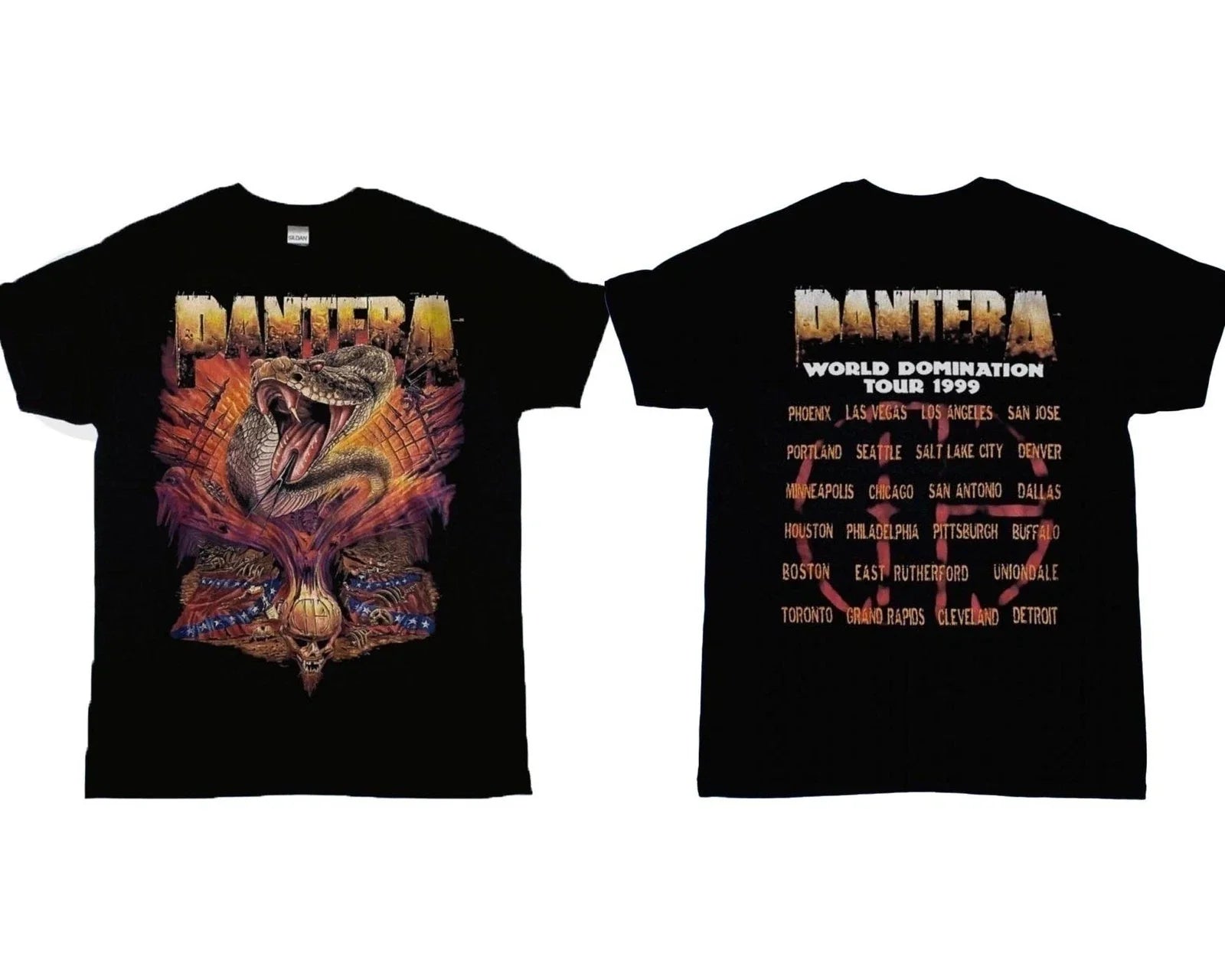 VTG 1Pantera World Domination Tour 1999 T-Shirt Unisex S-5XL Unisex T-shirt, Sweatshirt, Hoodie, Long Sleeve Tee - T-Shirt, Sweatshirt, Hoodie