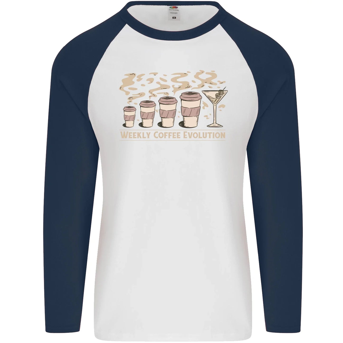 Weekly Coffee To Alcohol Evolution Wine Mens L/S Baseball T-Shirt Unisex T-shirt, Sweatshirt, Hoodie, Long Sleeve Tee - T-Shirt, Sweatshirt, Hoodie