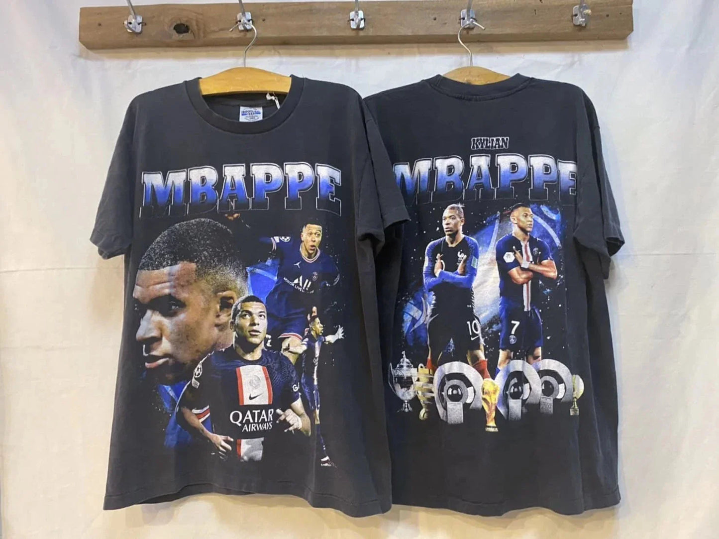 Vintage Style Kylian Mbappe T-Shirt PSG Soccer Size L Unisex T-shirt, Sweatshirt, Hoodie, Long Sleeve Tee - T-Shirt, Sweatshirt, Hoodie