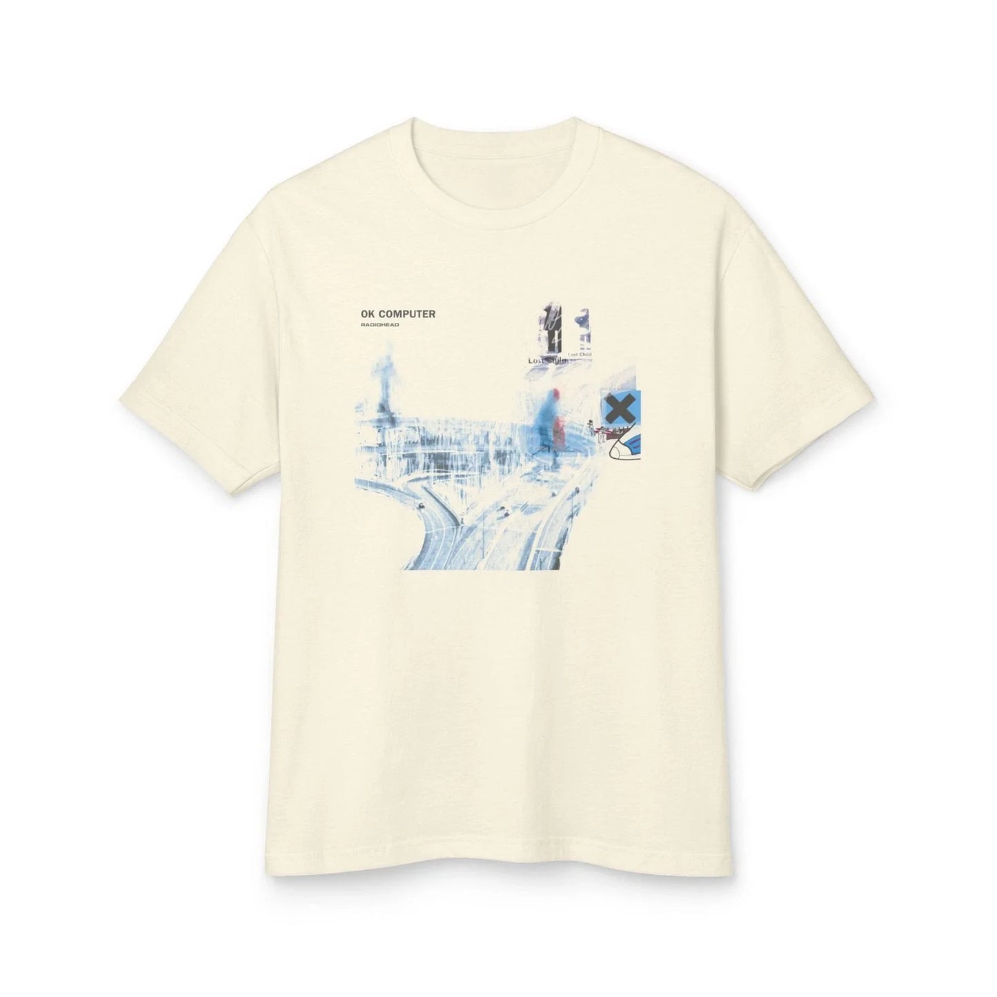 OK Computer Album Art halftones style Garment-Dyed Heavyweight Cotton Tee Unisex T-shirt, Sweatshirt, Hoodie, Long Sleeve Tee - T-Shirt, Sweatshirt, Hoodie