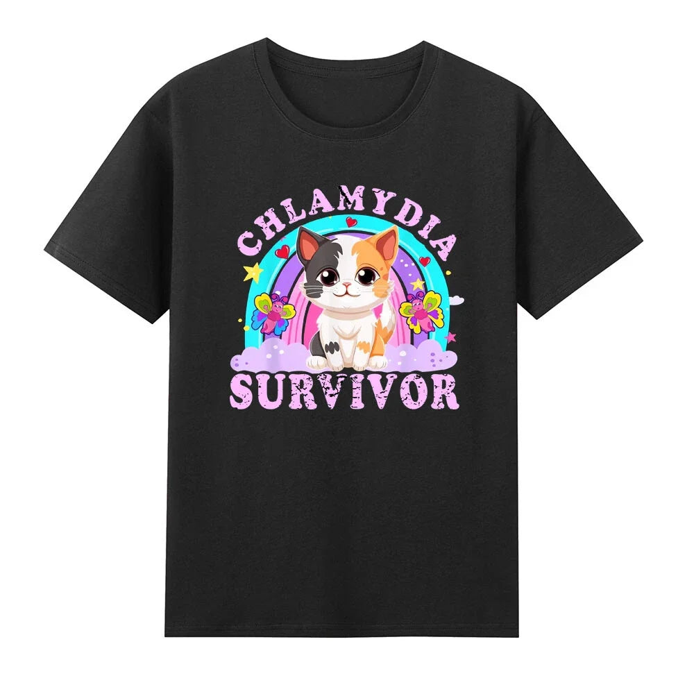 Chlamydia Survivor Cute Cat Meme Funny Cats Kitty Lover T-Shirt Unisex T-shirt, Sweatshirt, Hoodie, Long Sleeve Tee - T-Shirt, Sweatshirt, Hoodie